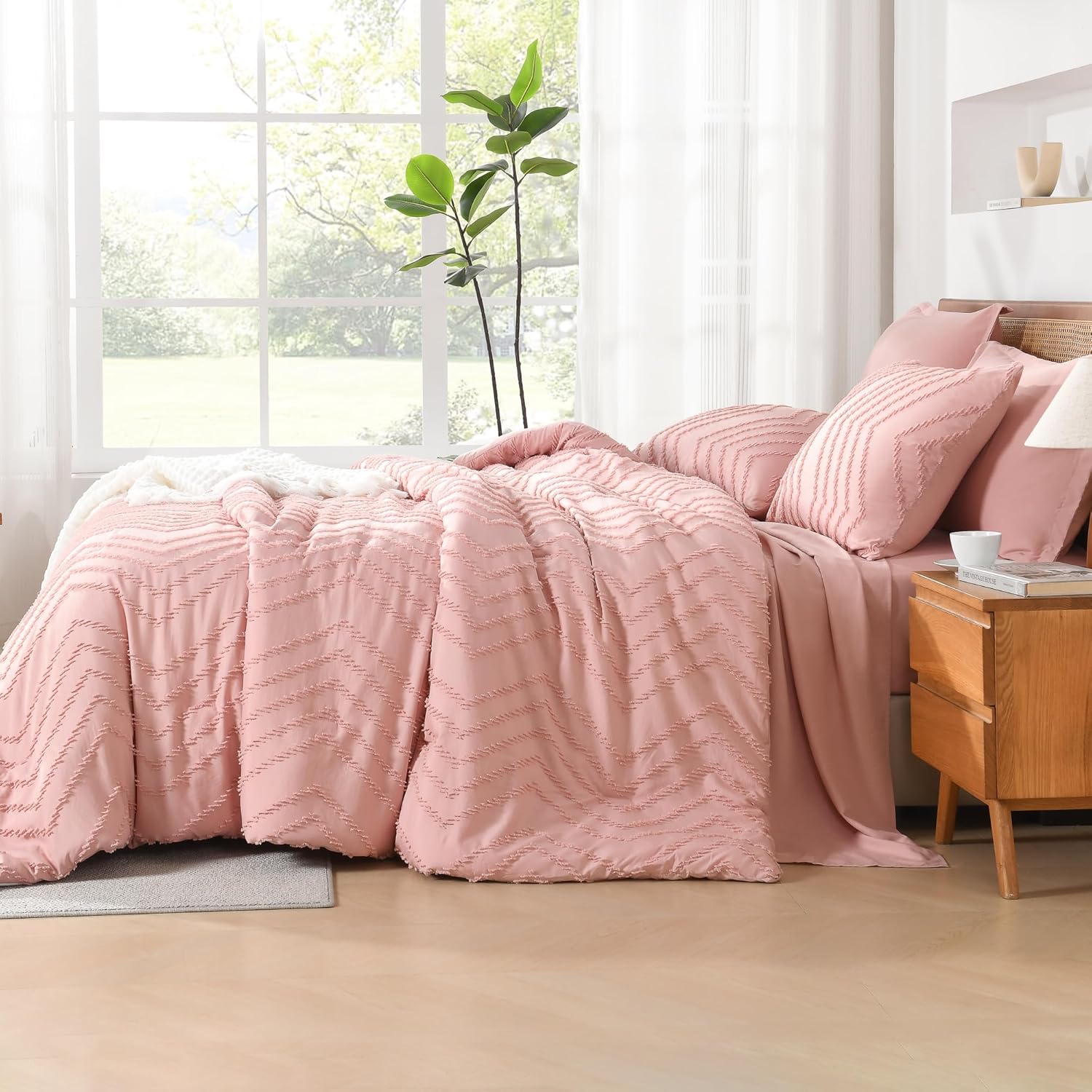 Cozy Bedding 7 Pieces Chevron Comforter Set - LITANIKA