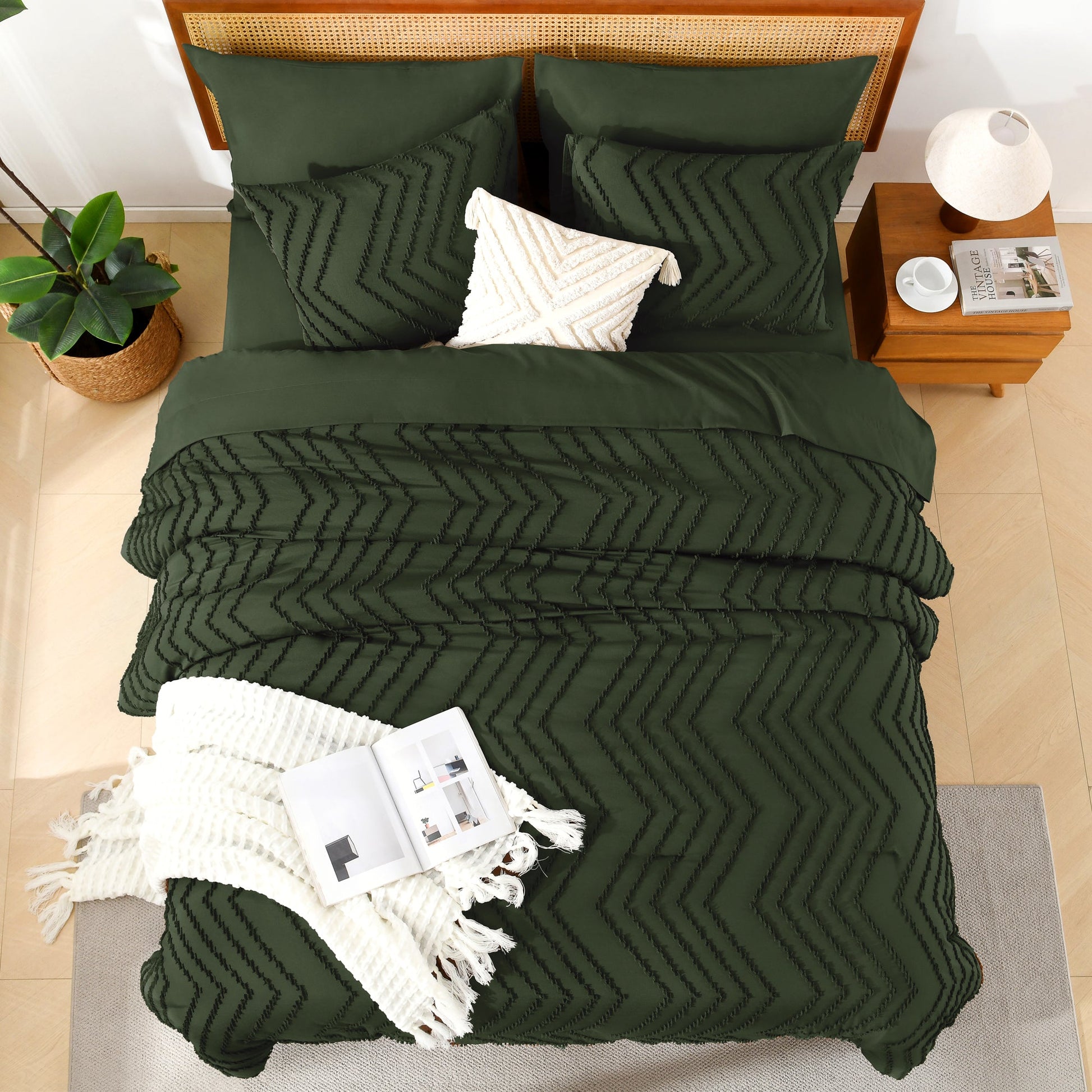 Cozy Bedding 7 Pieces Chevron Comforter Set - LITANIKA