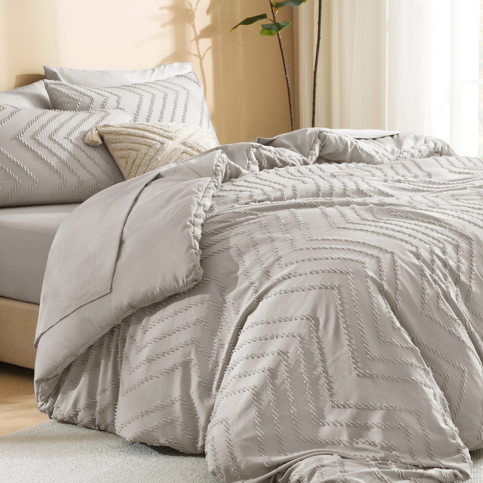 Cozy Bedding 7 Pieces Chevron Comforter Set - LITANIKA