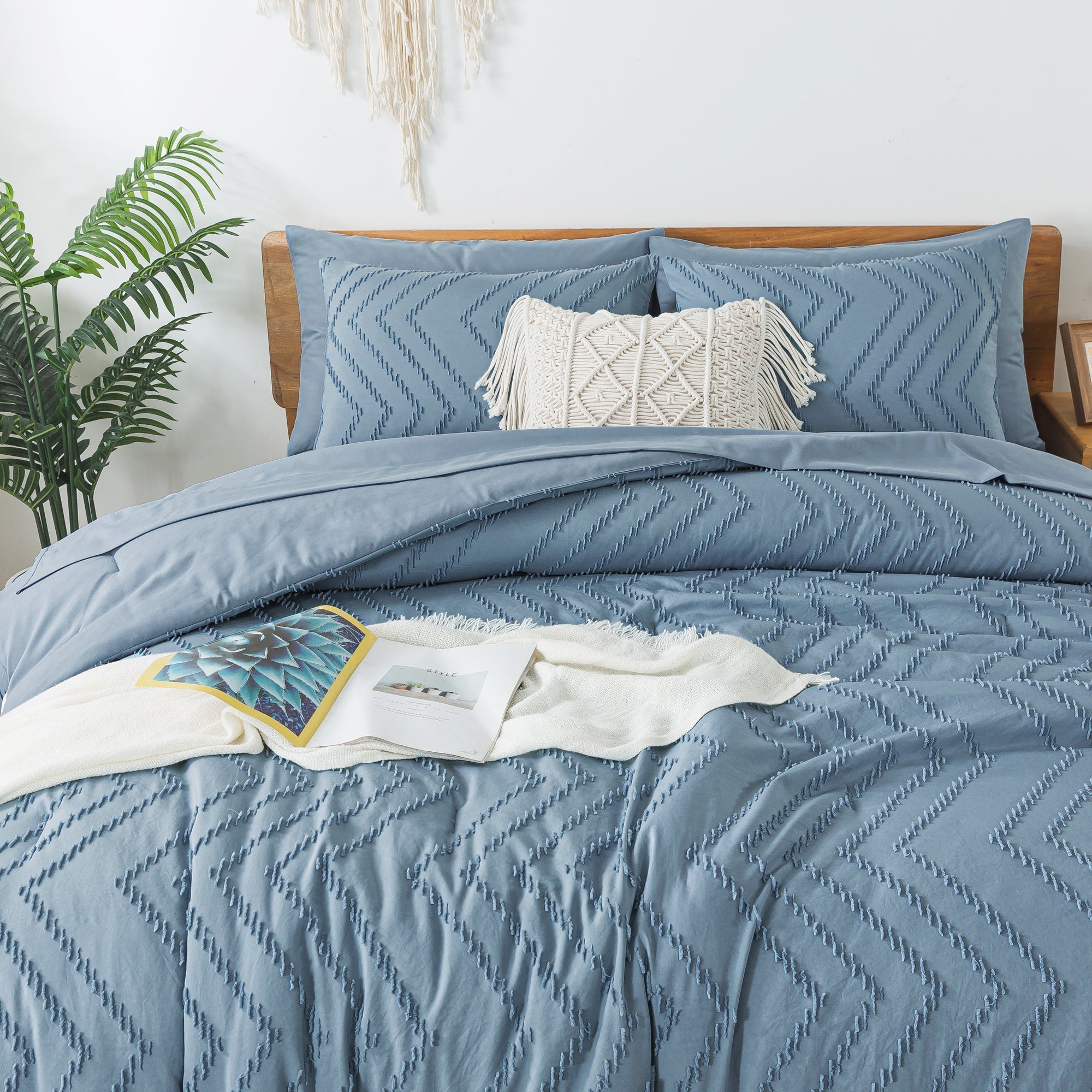 Cozy Bedding 7 Pieces Chevron Comforter Set - LITANIKA