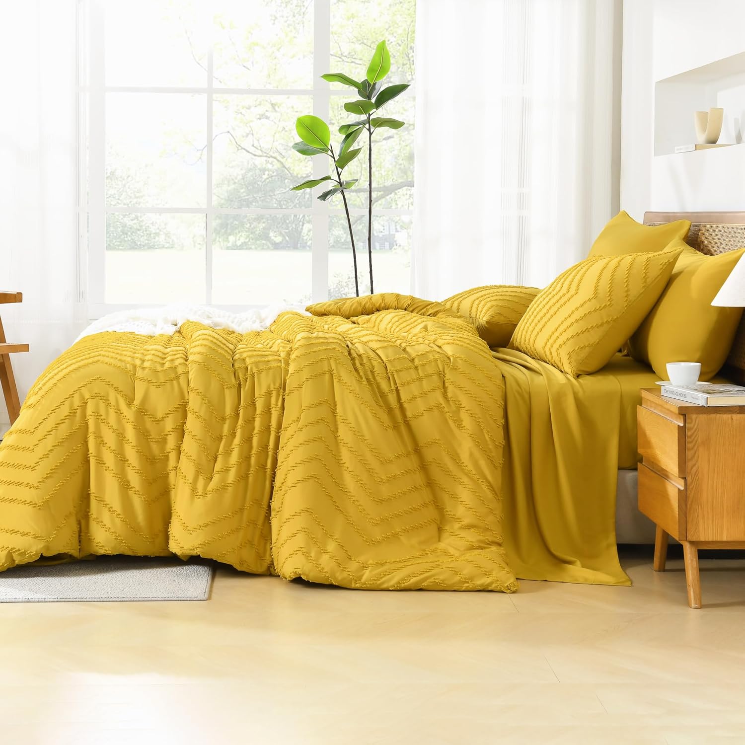 Cozy Bedding 7 Pieces Chevron Comforter Set - LITANIKA