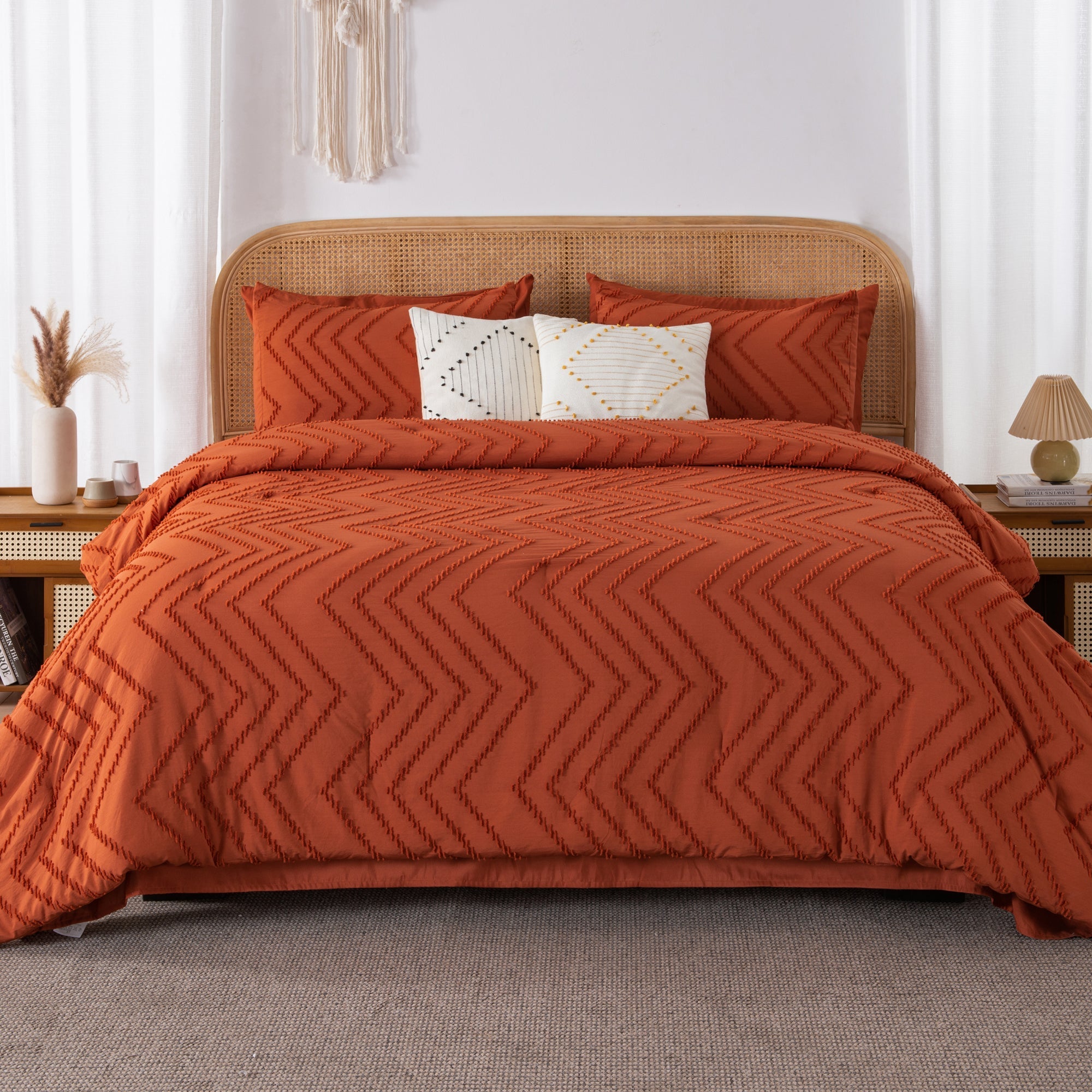 Cozy Bedding 7 Pieces Chevron Comforter Set - LITANIKA