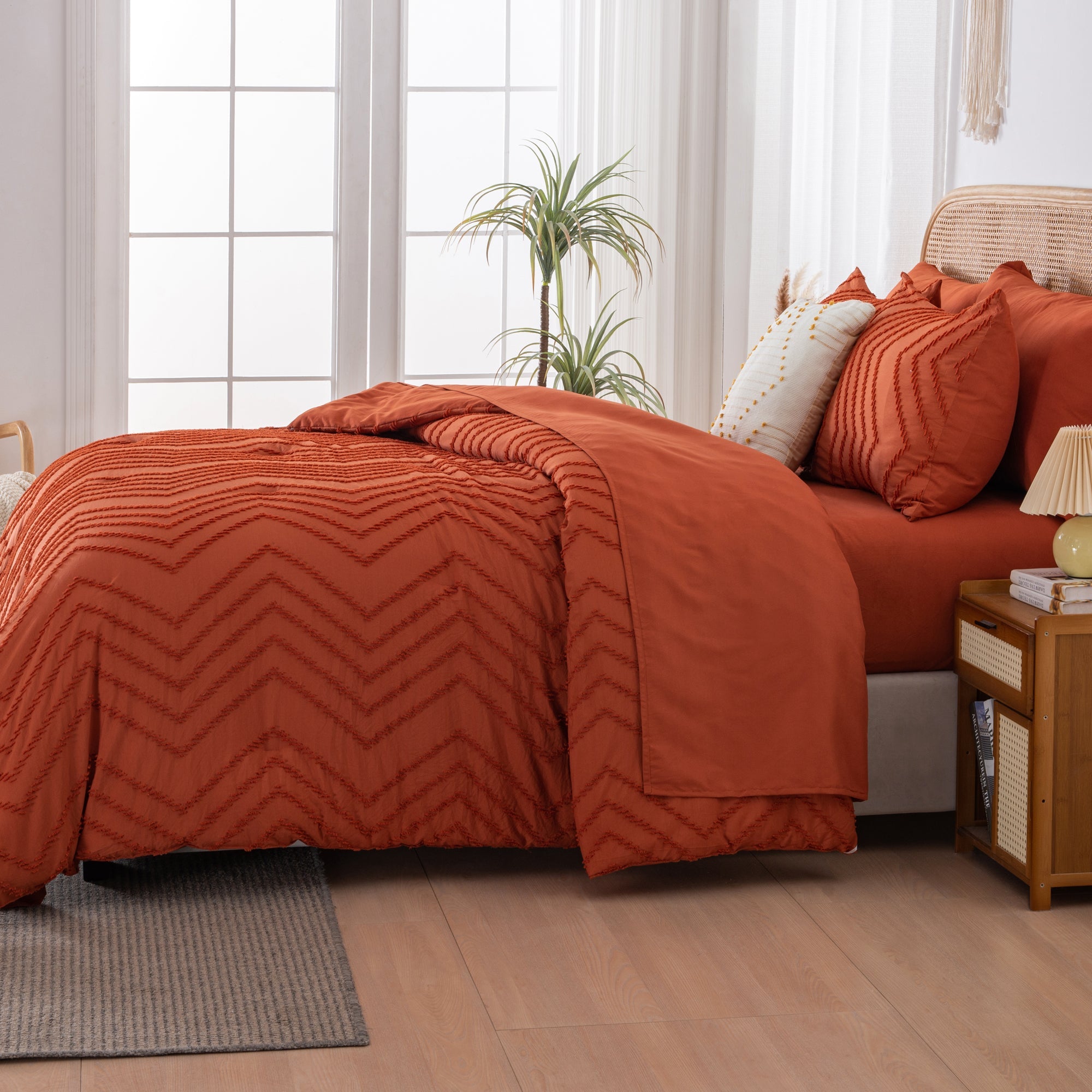 Cozy Bedding 7 Pieces Chevron Comforter Set - LITANIKA