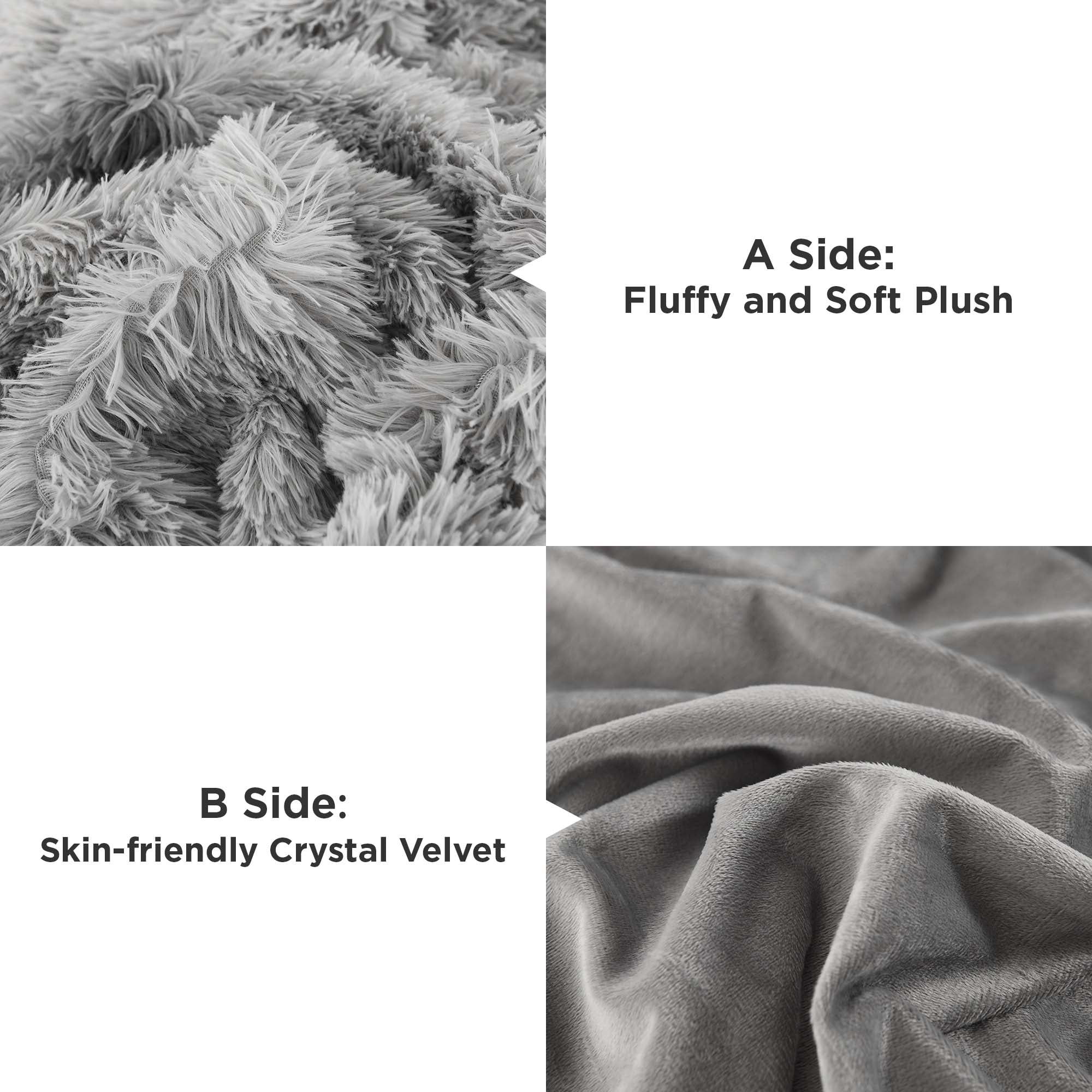 Litanika fluffy luxury shaggy plush comforter set in soft velvet, featuring three pieces for cozy bedding.