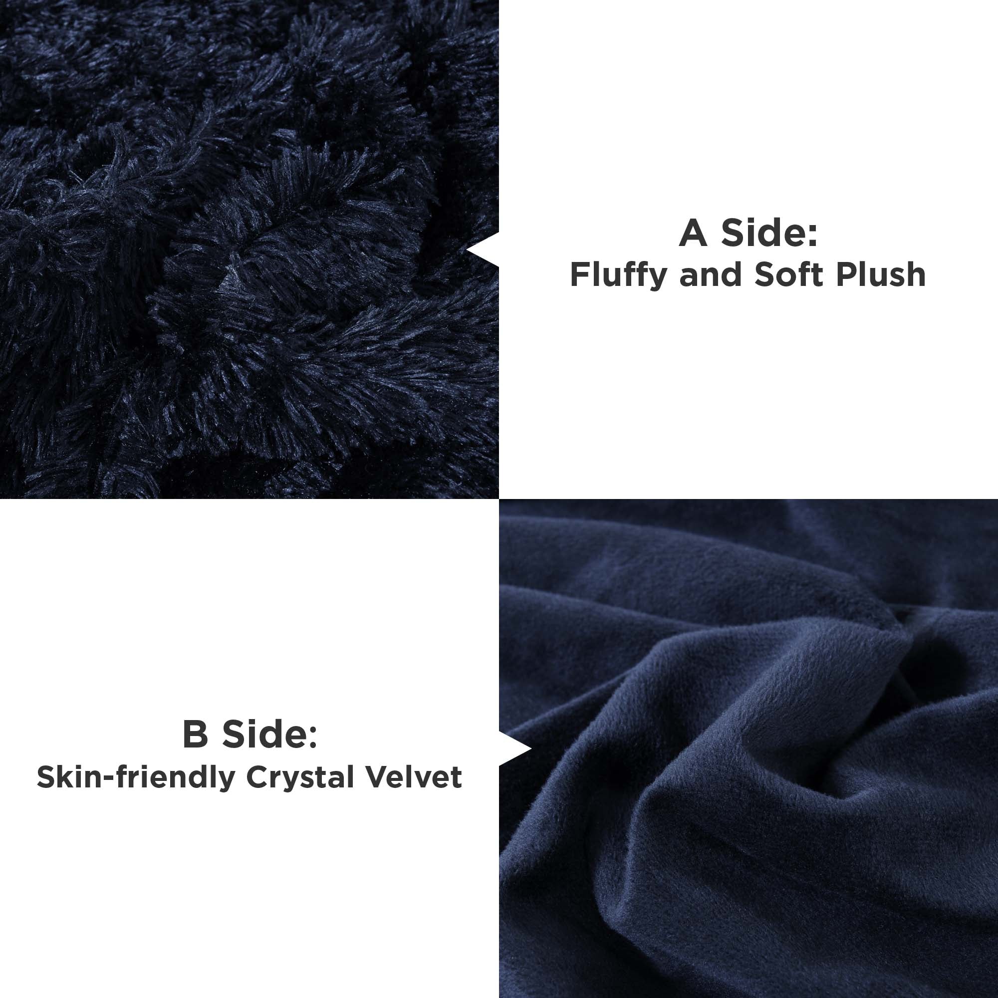 Litanika fluffy luxury shaggy plush velvet comforter set with three pieces in soft, warm textures and cozy design.