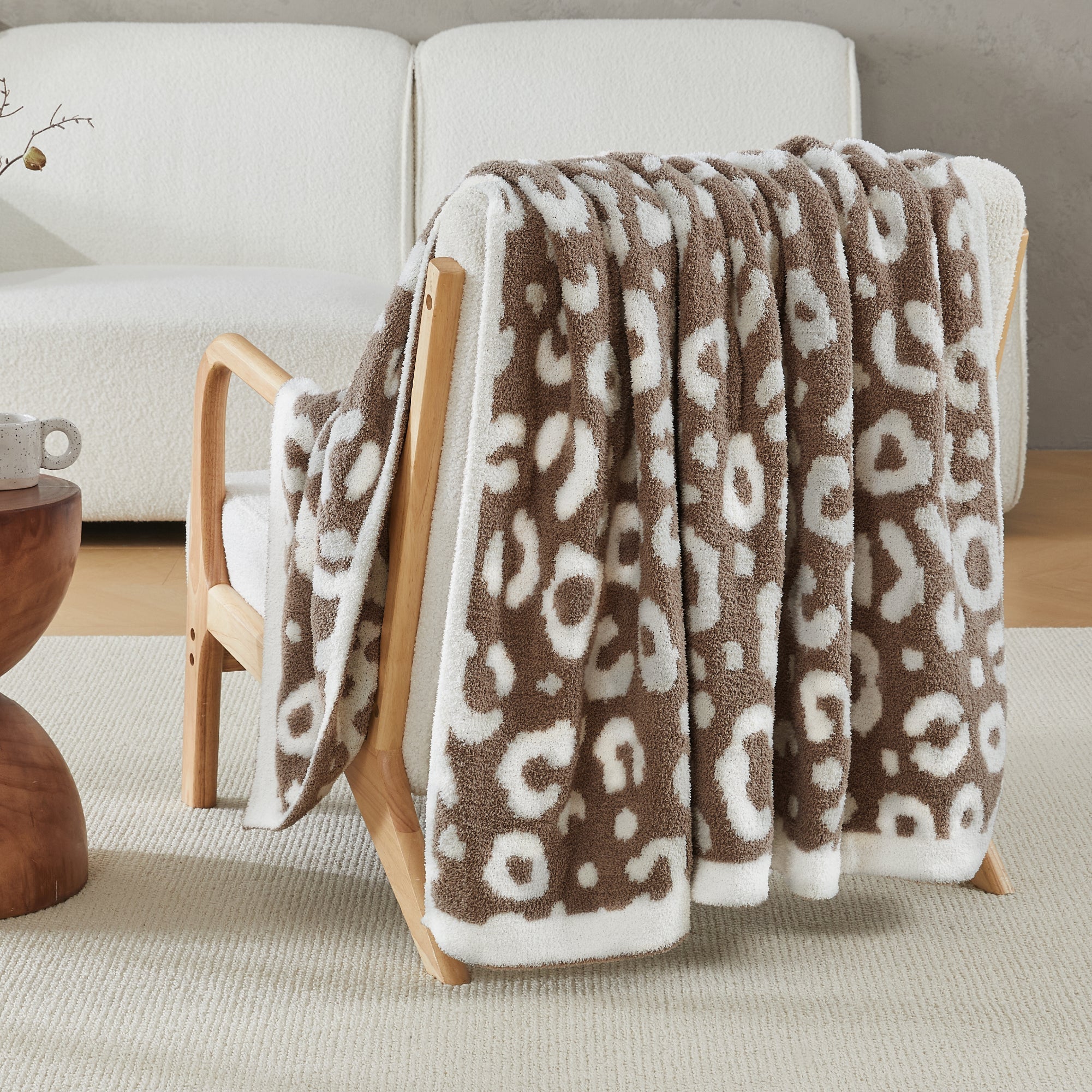 Litanika leopard pattern throw blanket with cheetah print, soft bedding accessory for cozy decor or warmth.