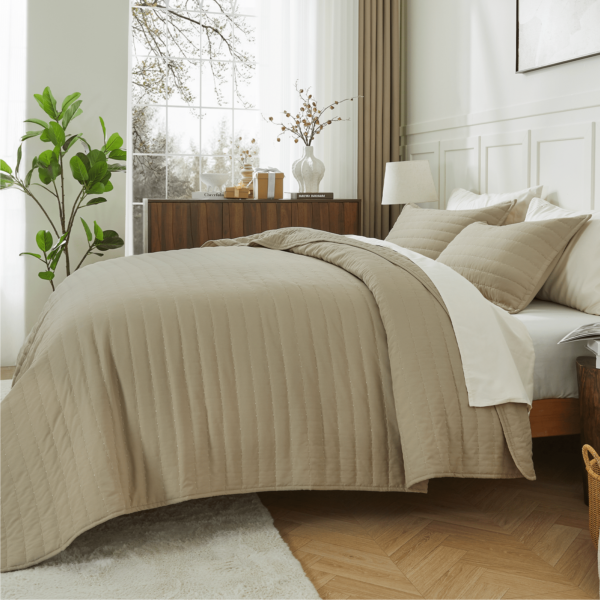 Lightweight Quilted Bedspread & Coverlet 3 Pieces Quilt Set - LITANIKA