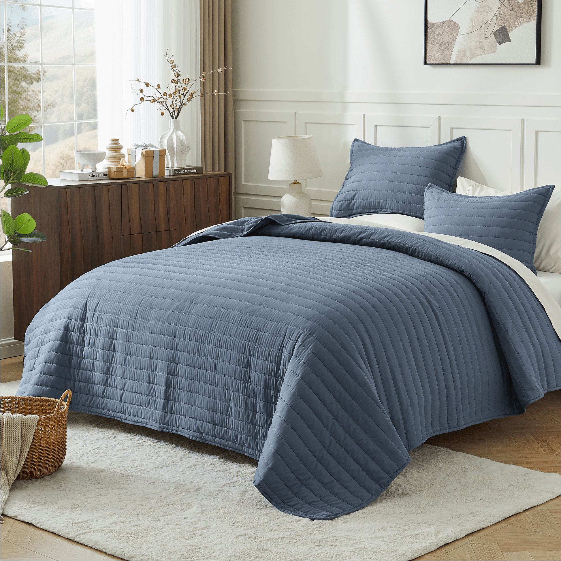 Lightweight Quilted Bedspread & Coverlet 3 Pieces Quilt Set - LITANIKA