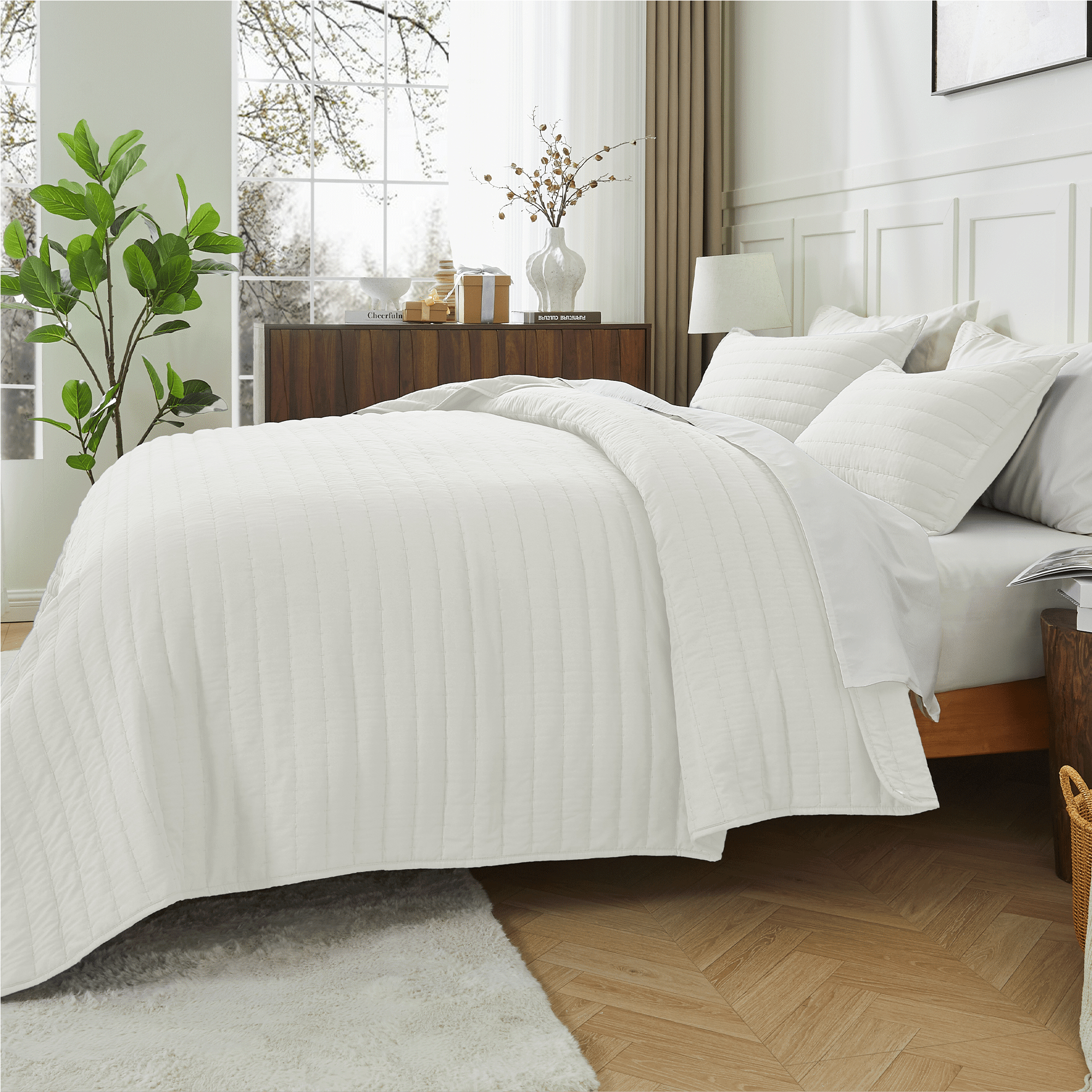 Lightweight Quilted Bedspread & Coverlet 3 Pieces Quilt Set - LITANIKA