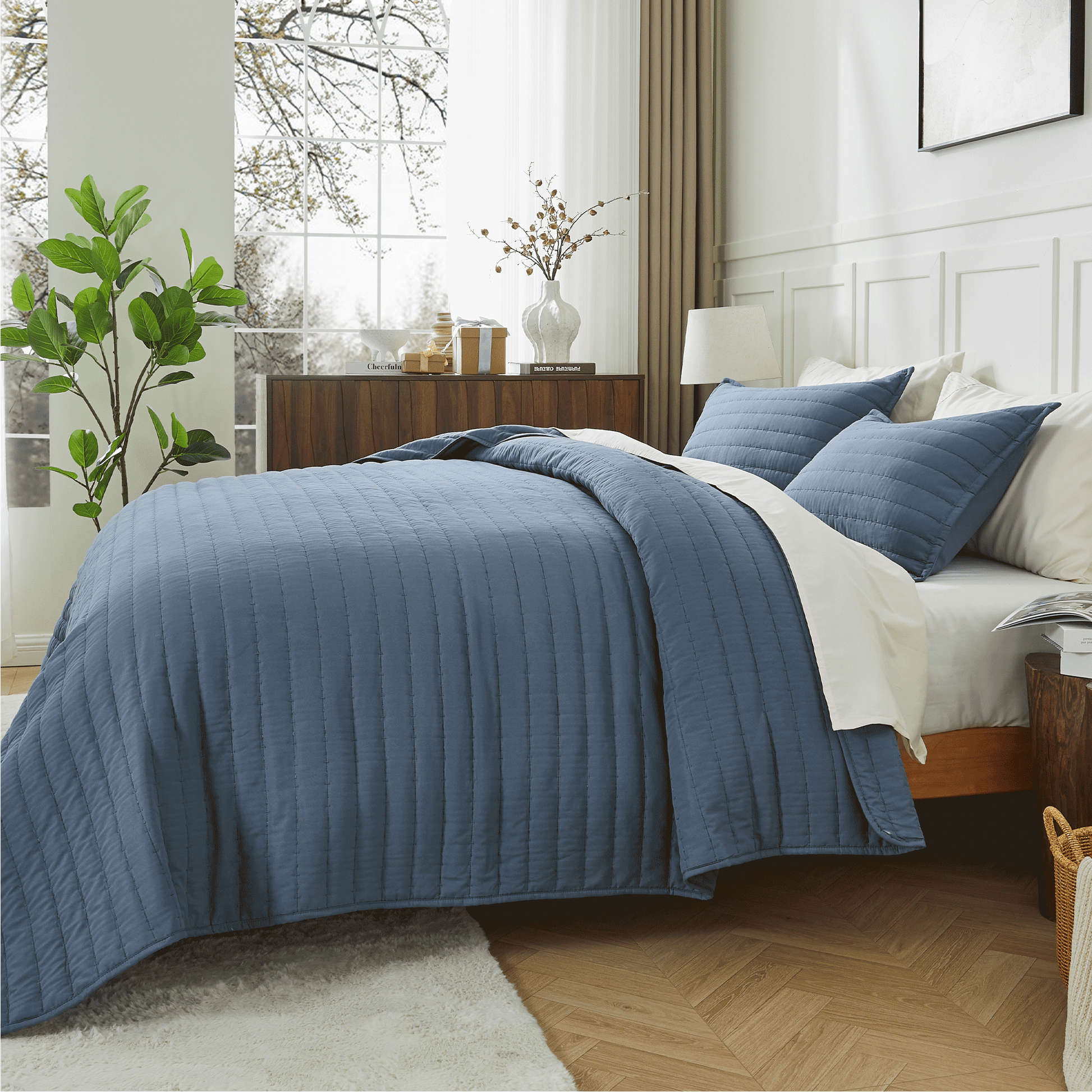 Lightweight Quilted Bedspread & Coverlet 3 Pieces Quilt Set - LITANIKA