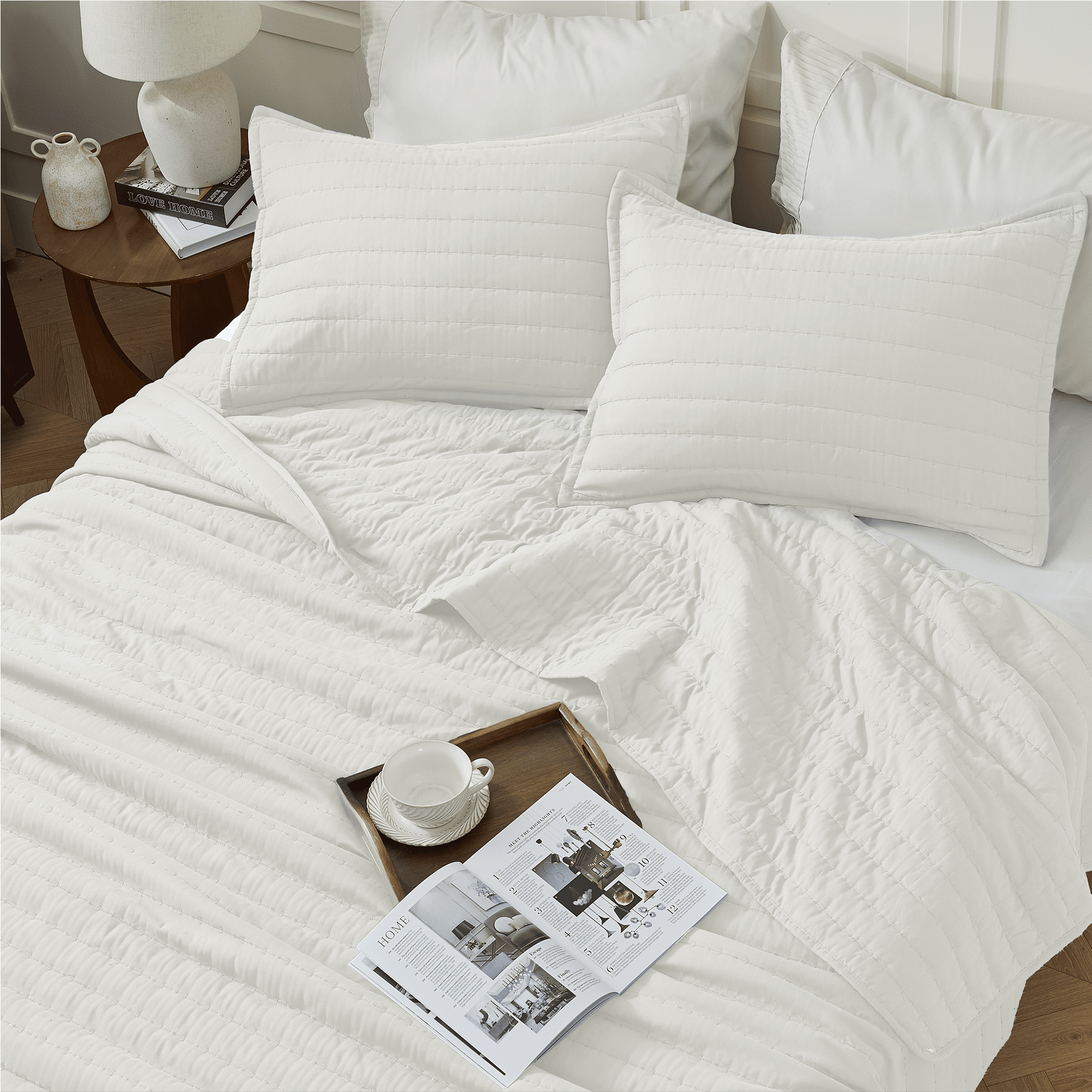 Lightweight Quilted Bedspread & Coverlet 3 Pieces Quilt Set - LITANIKA