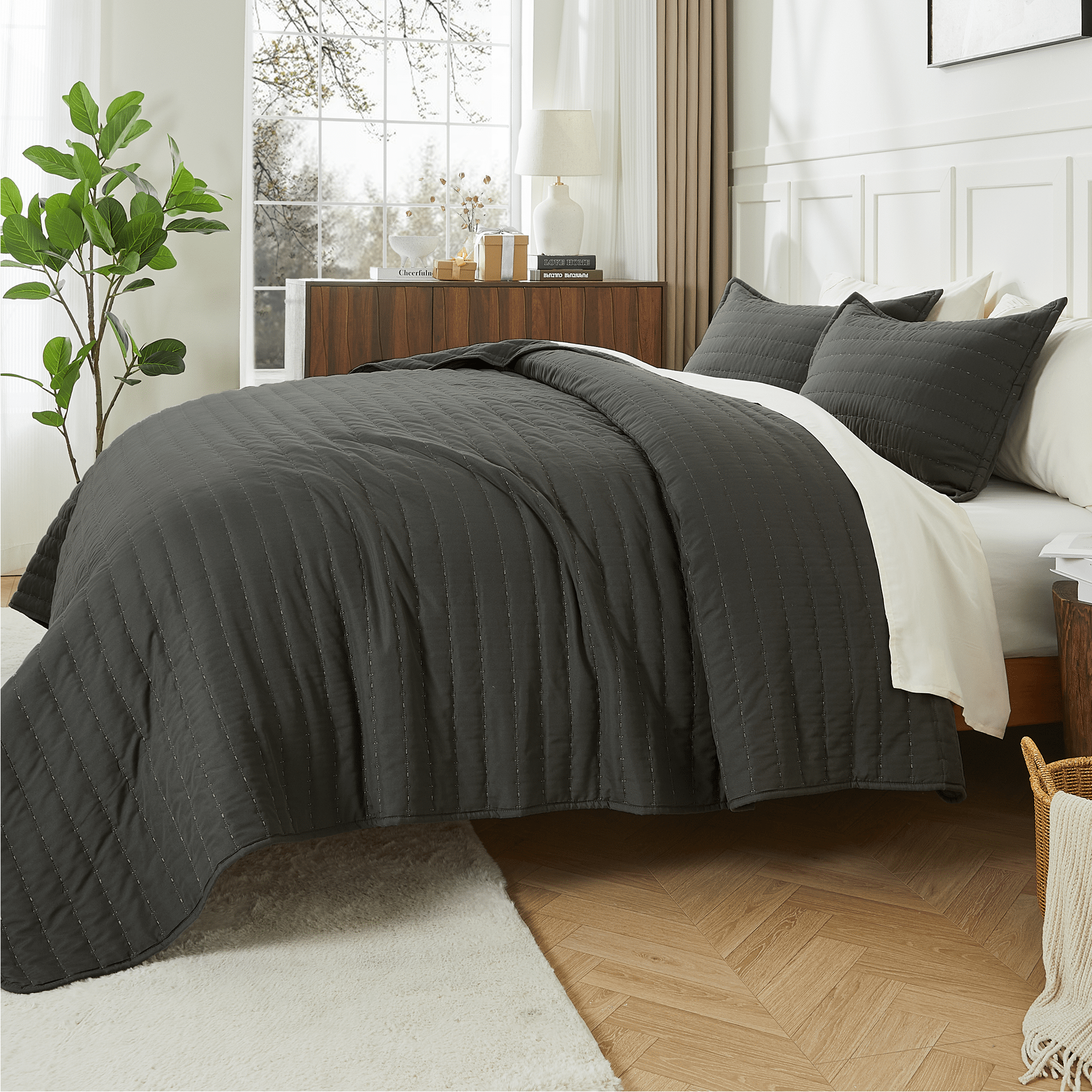 Lightweight Quilted Bedspread & Coverlet 3 Pieces Quilt Set - LITANIKA
