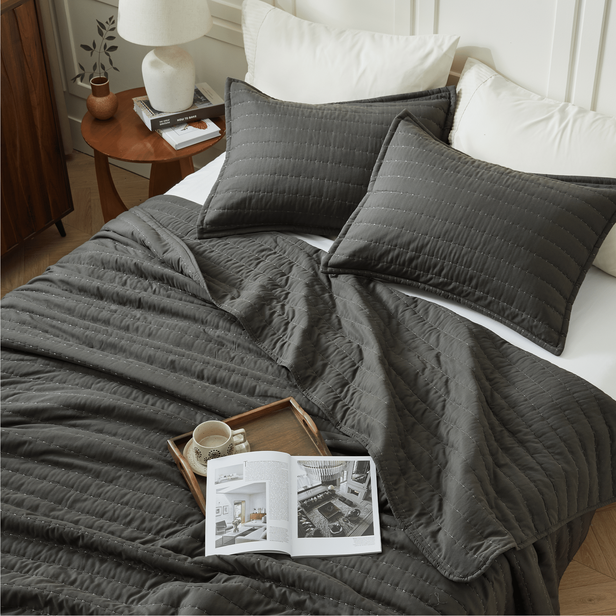 Lightweight Quilted Bedspread & Coverlet 3 Pieces Quilt Set - LITANIKA