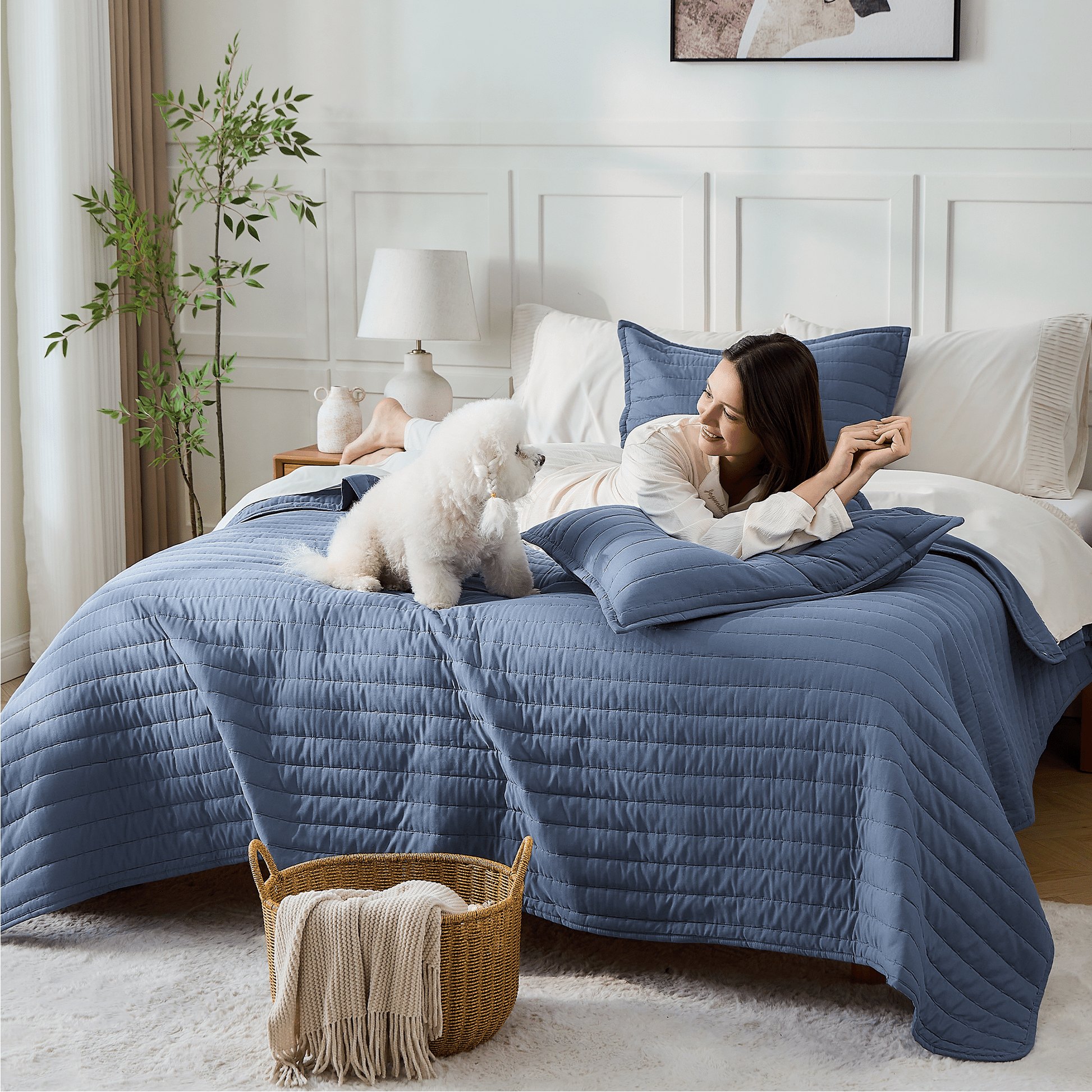 Lightweight Quilted Bedspread & Coverlet 3 Pieces Quilt Set - LITANIKA