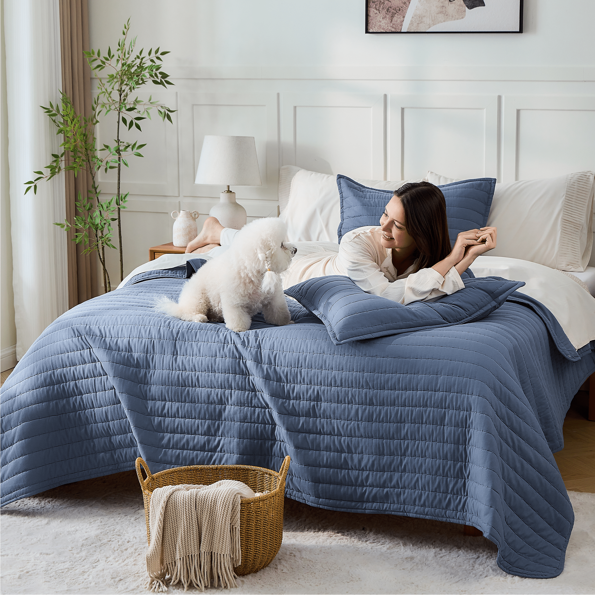 Lightweight Quilted Bedspread & Coverlet 3 Pieces Quilt Set - LITANIKA