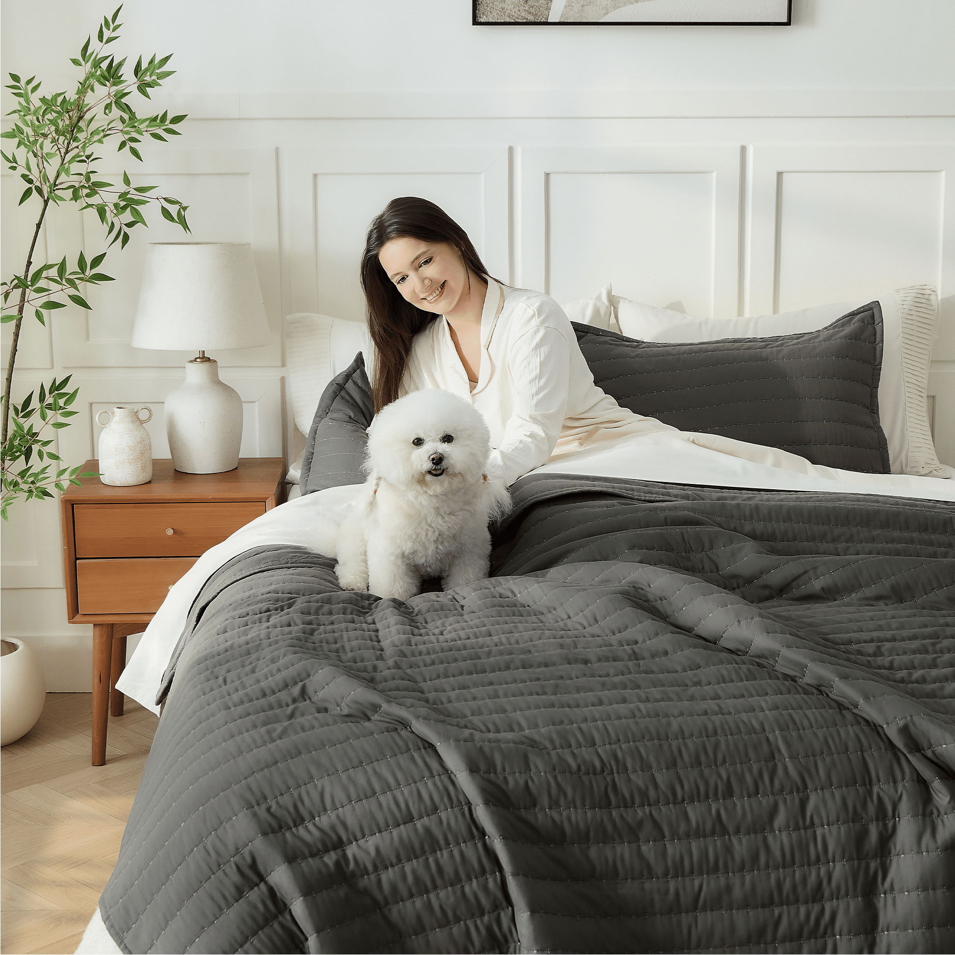 Lightweight Quilted Bedspread & Coverlet 3 Pieces Quilt Set - LITANIKA