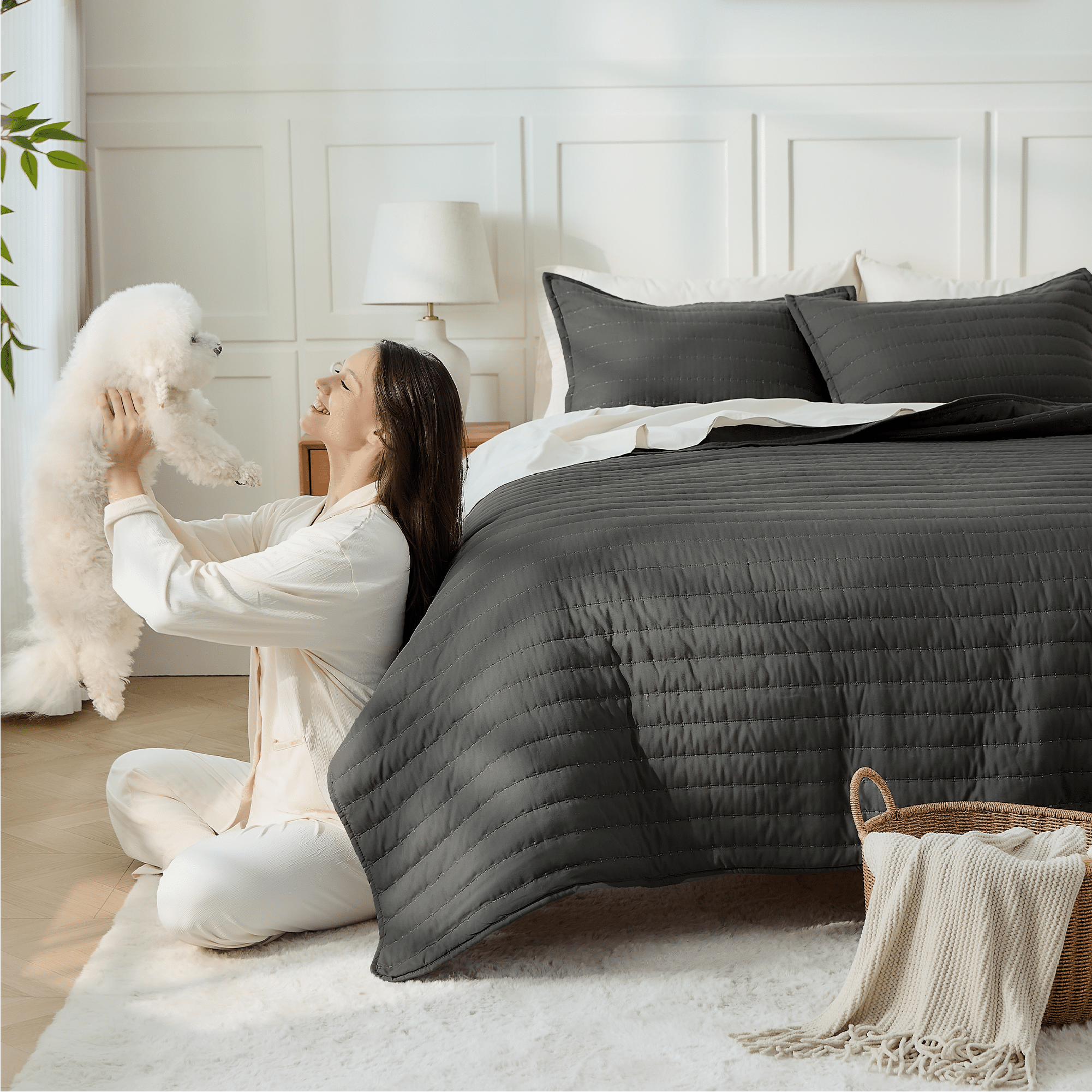 Lightweight Quilted Bedspread & Coverlet 3 Pieces Quilt Set - LITANIKA