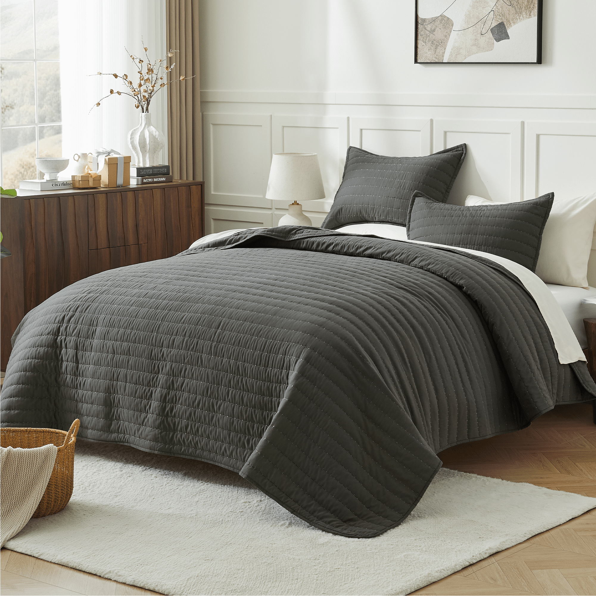 Lightweight Quilted Bedspread & Coverlet 3 Pieces Quilt Set - LITANIKA