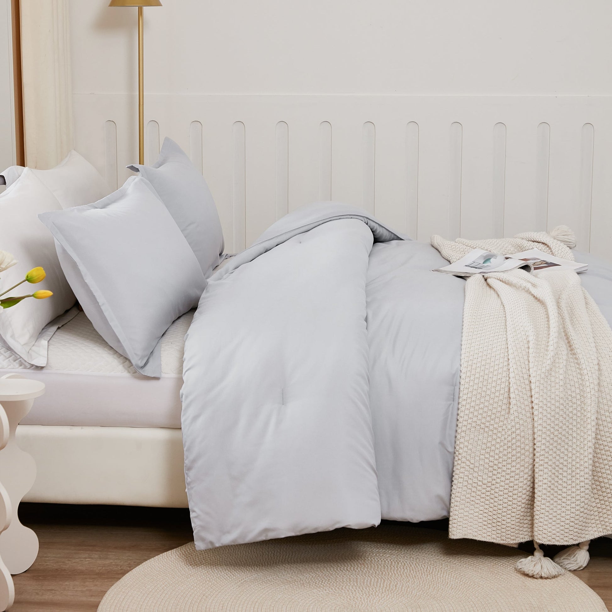 Lightweight Solid Down Alternative 3 Pieces Comforters Sets - LITANIKA