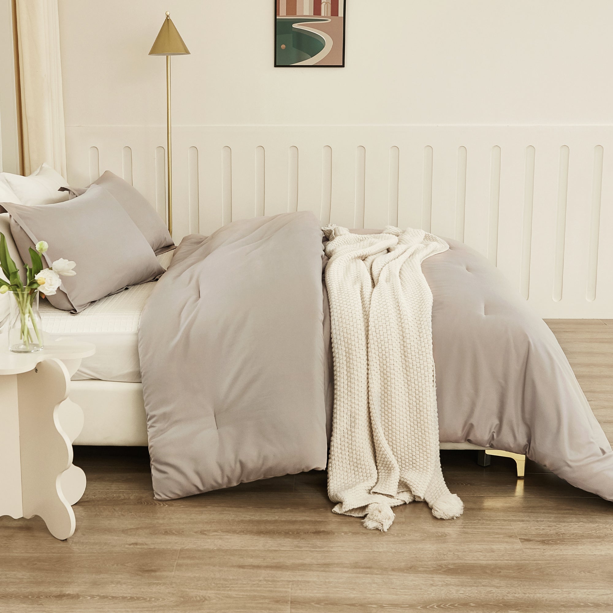 Lightweight Solid Down Alternative 3 Pieces Comforters Sets - LITANIKA