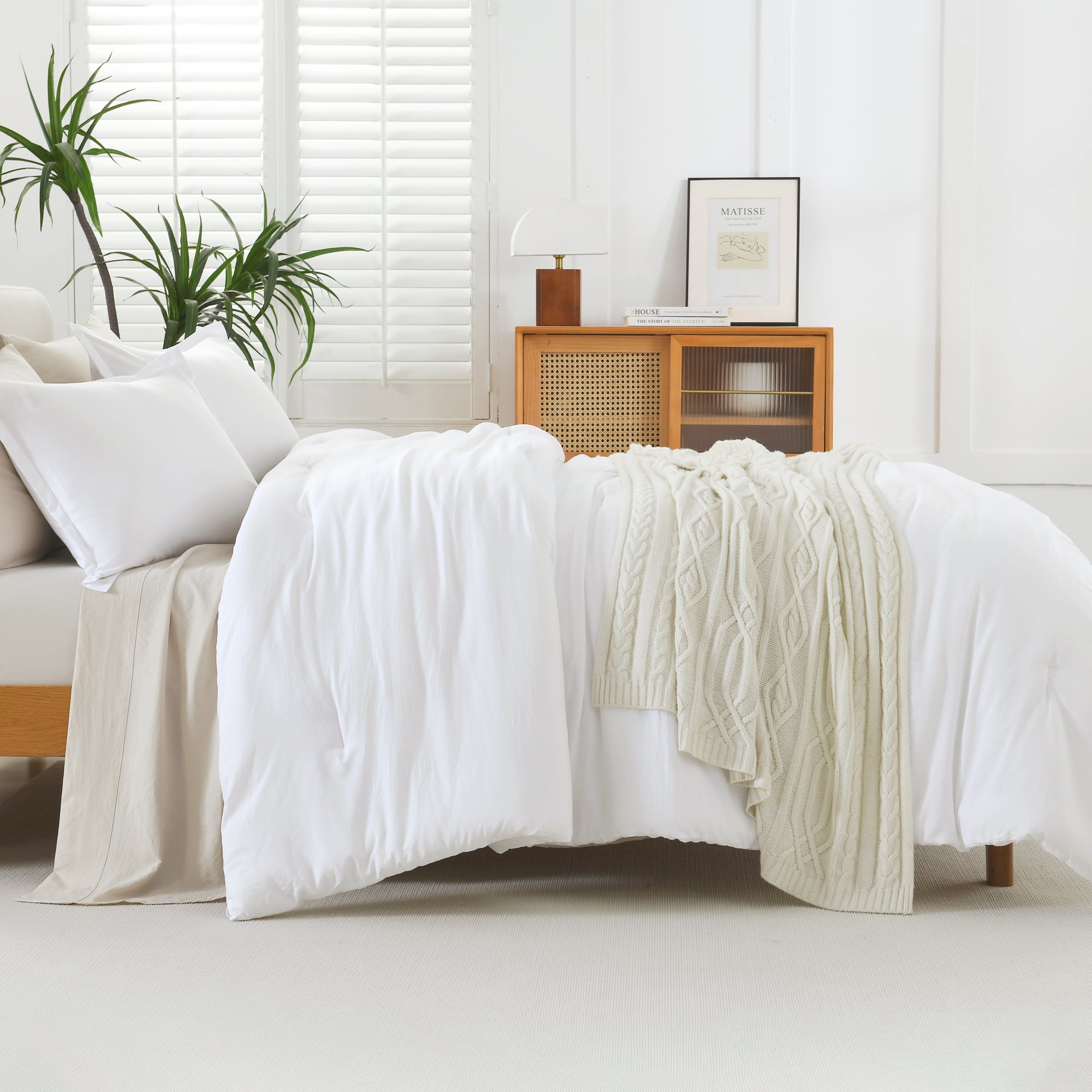 Lightweight Solid Down Alternative 3 Pieces Comforters Sets - LITANIKA