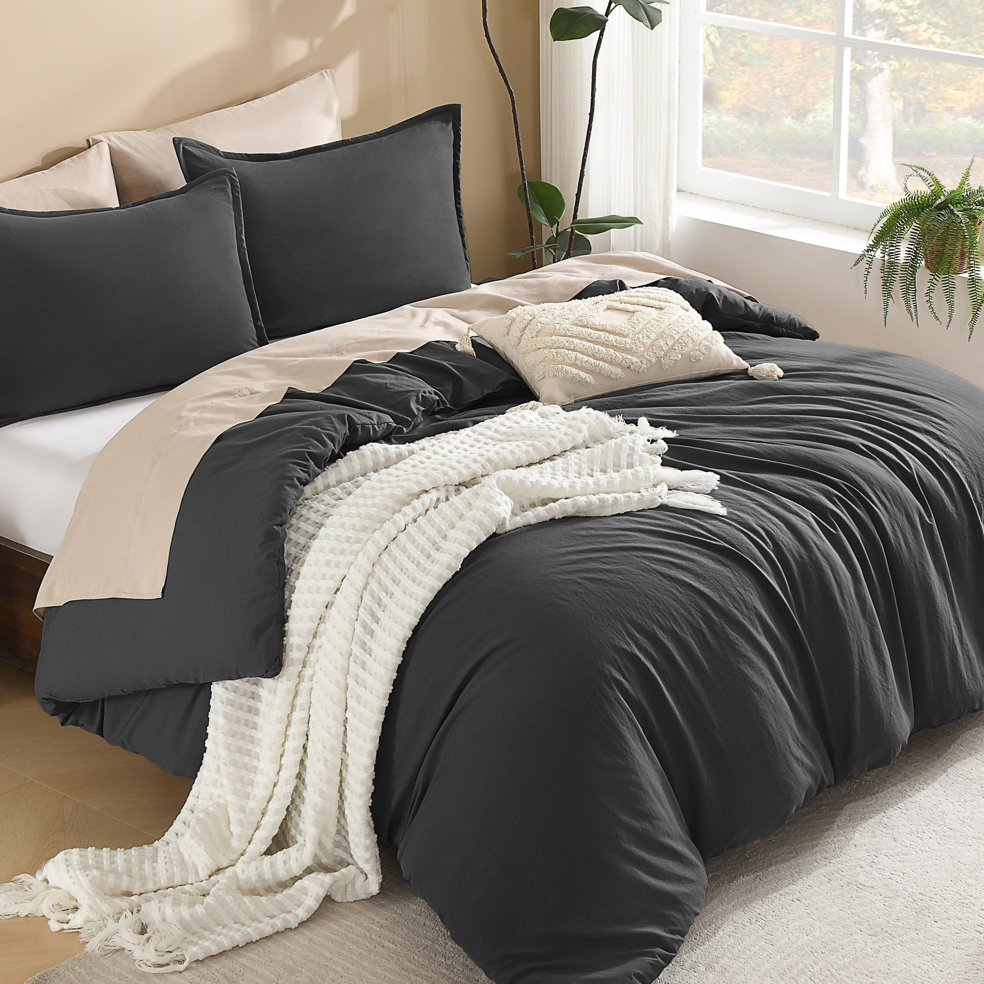 Lightweight Solid Down Alternative 3 Pieces Comforters Sets - LITANIKA