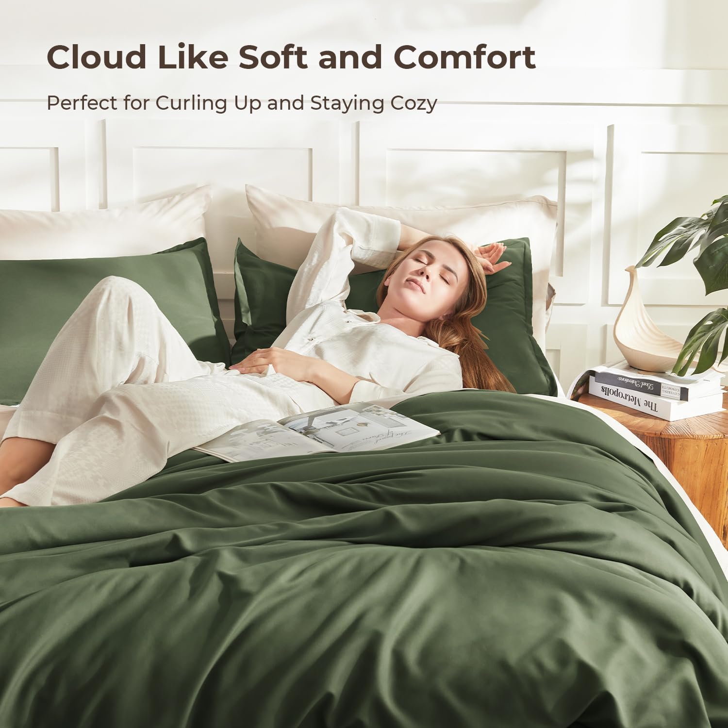 Litanika lightweight solid down alternative 3-piece bedding comforter set with soft, breathable fabric and cozy design.