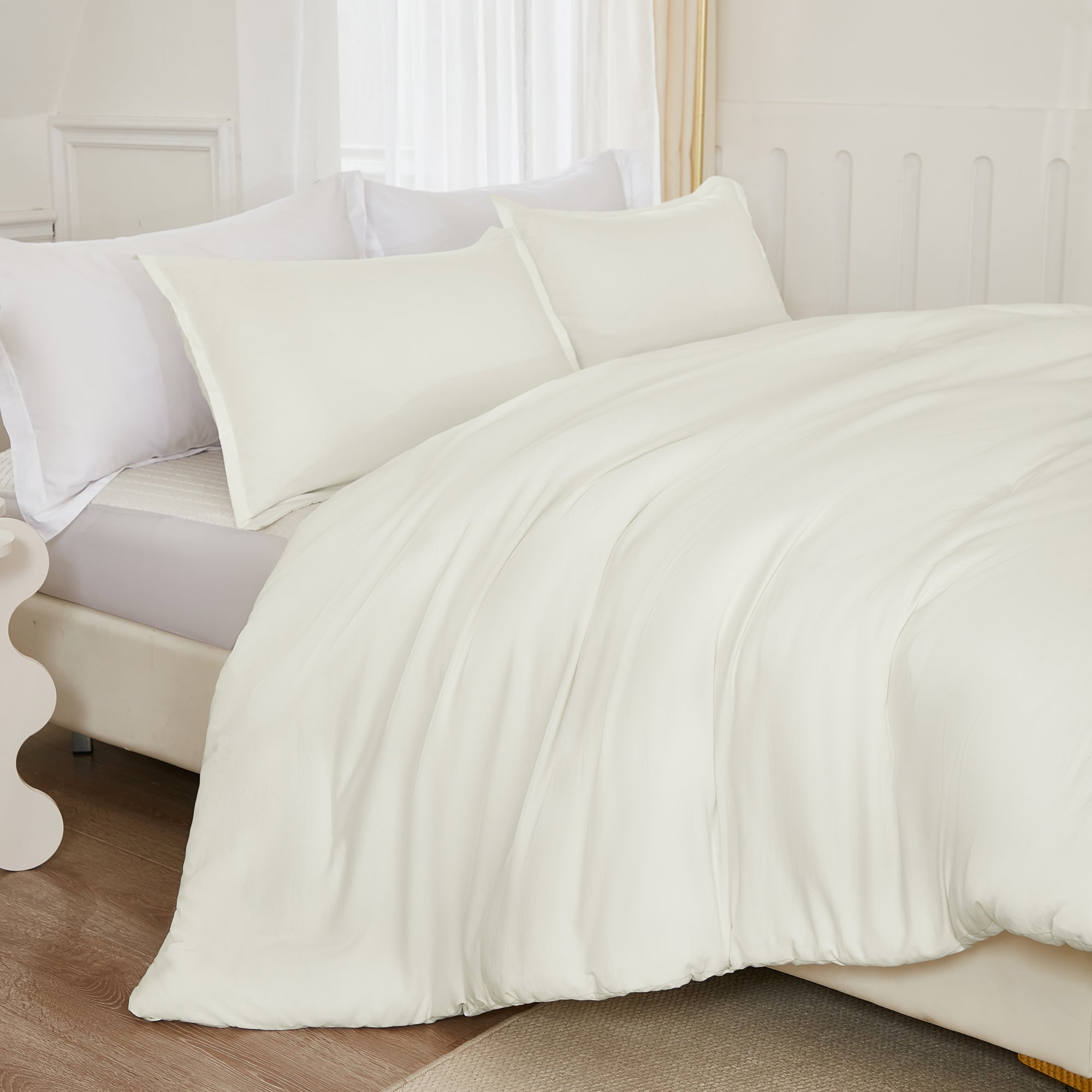 Lightweight Solid Down Alternative 3 Pieces Comforters Sets - LITANIKA