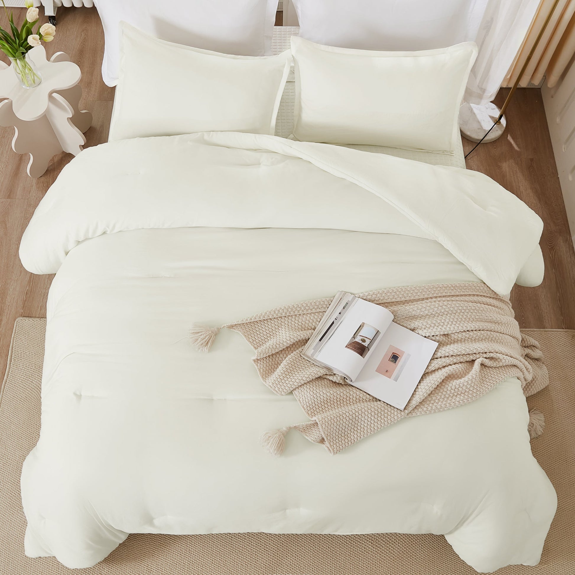 Lightweight Solid Down Alternative 3 Pieces Comforters Sets - LITANIKA