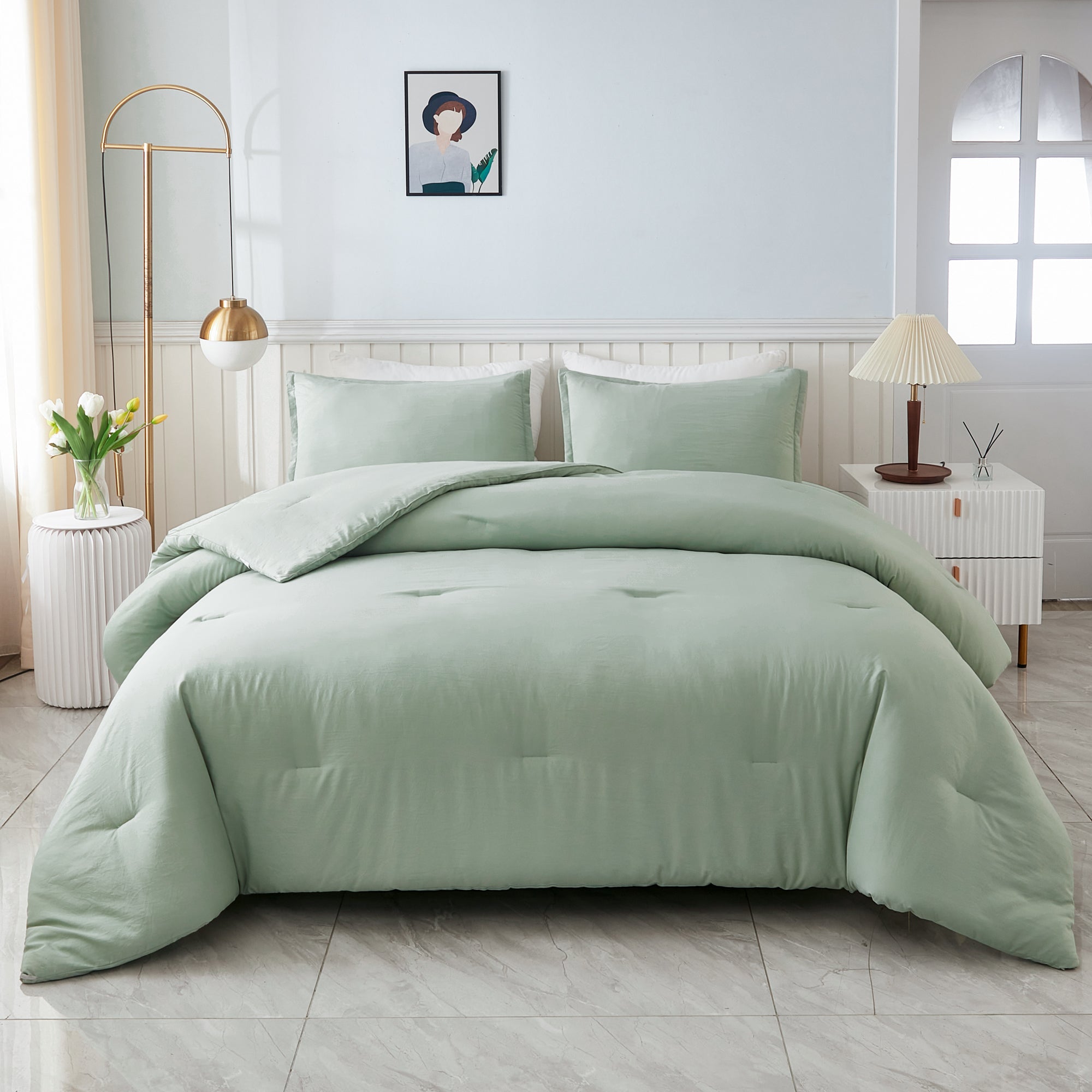 Lightweight Solid Down Alternative 3 Pieces Comforters Sets - LITANIKA