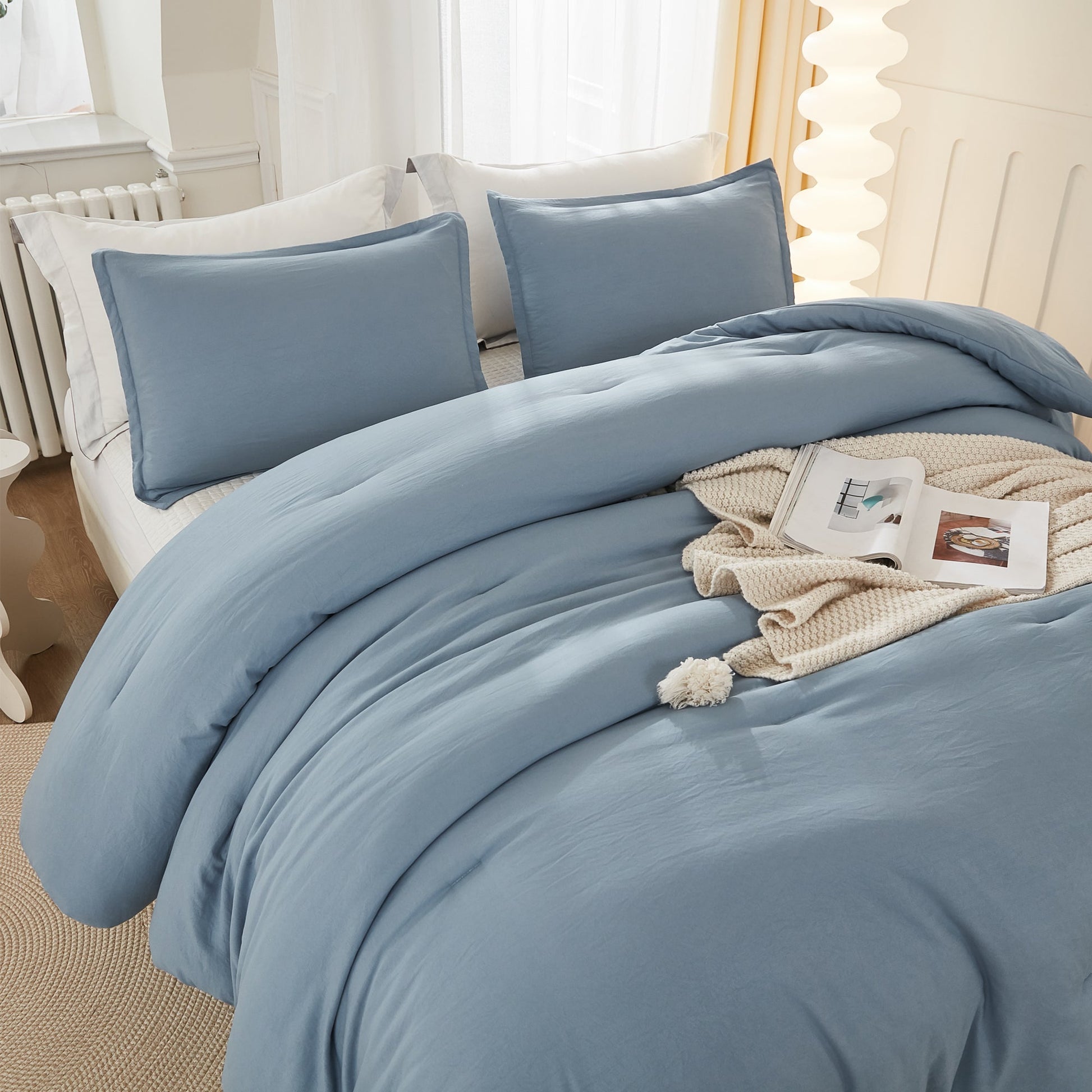 Lightweight Solid Down Alternative 3 Pieces Comforters Sets - LITANIKA