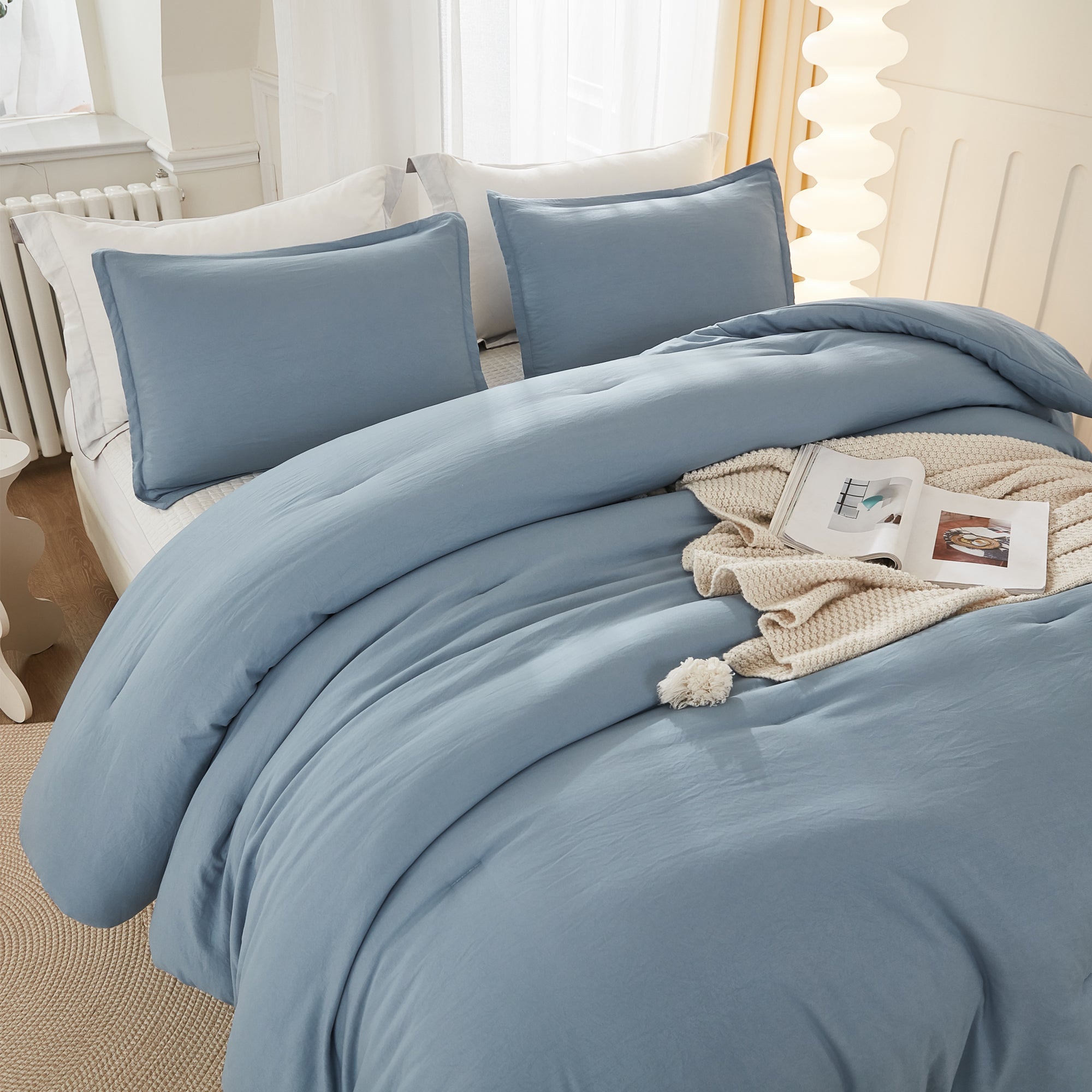 Lightweight Solid Down Alternative 3 Pieces Comforters Sets - LITANIKA