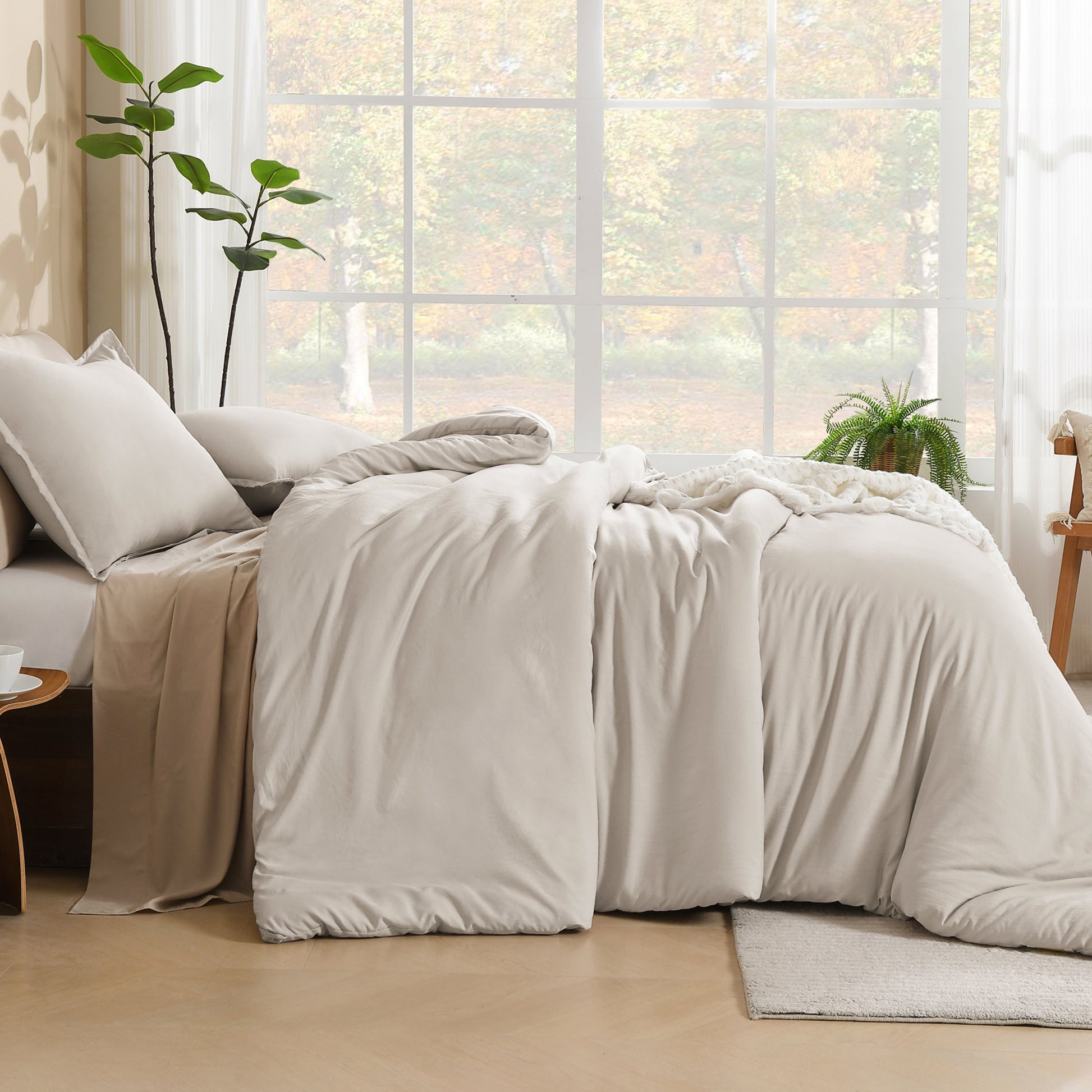 Lightweight Solid Down Alternative 3 Pieces Comforters Sets - LITANIKA