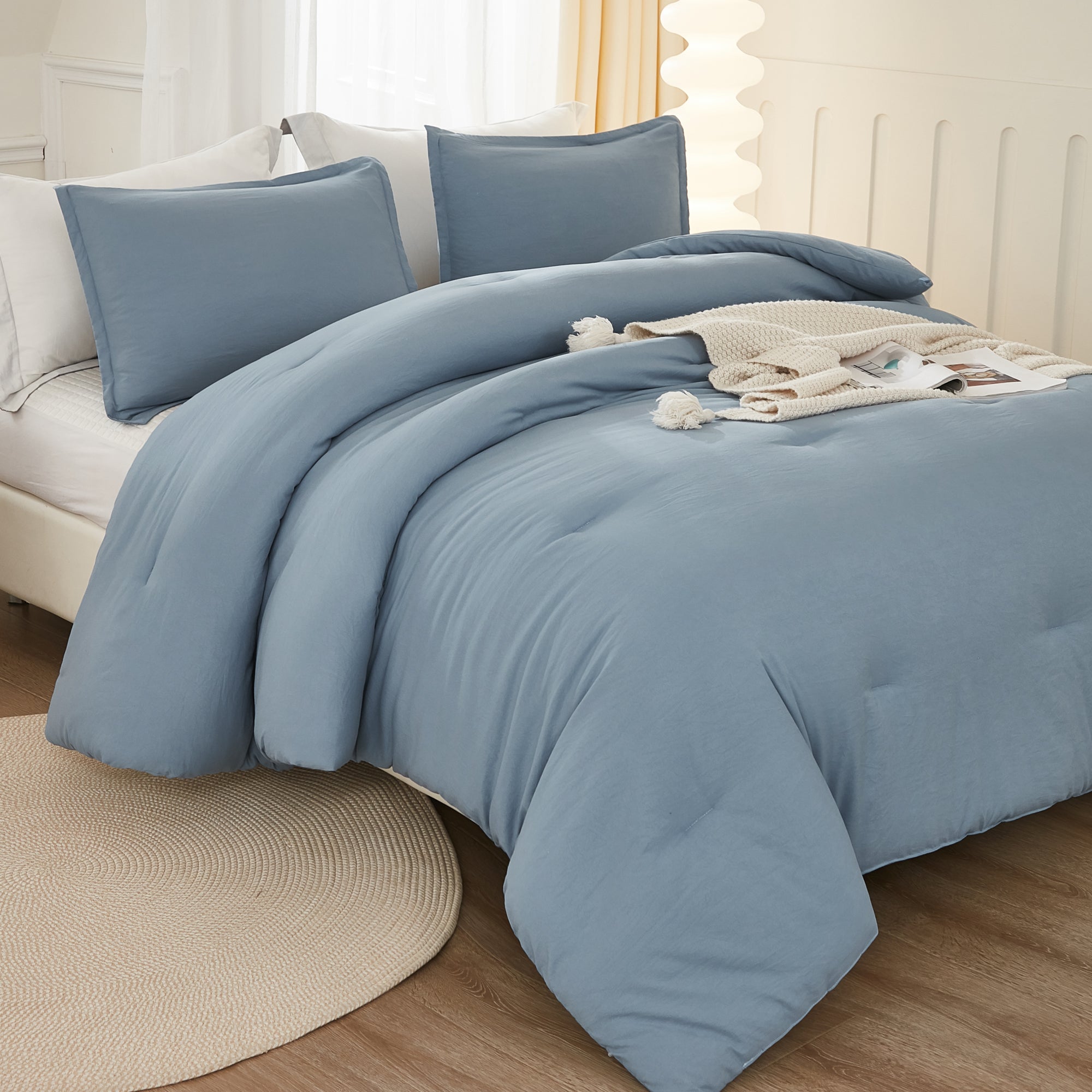 Lightweight Solid Down Alternative 3 Pieces Comforters Sets - LITANIKA