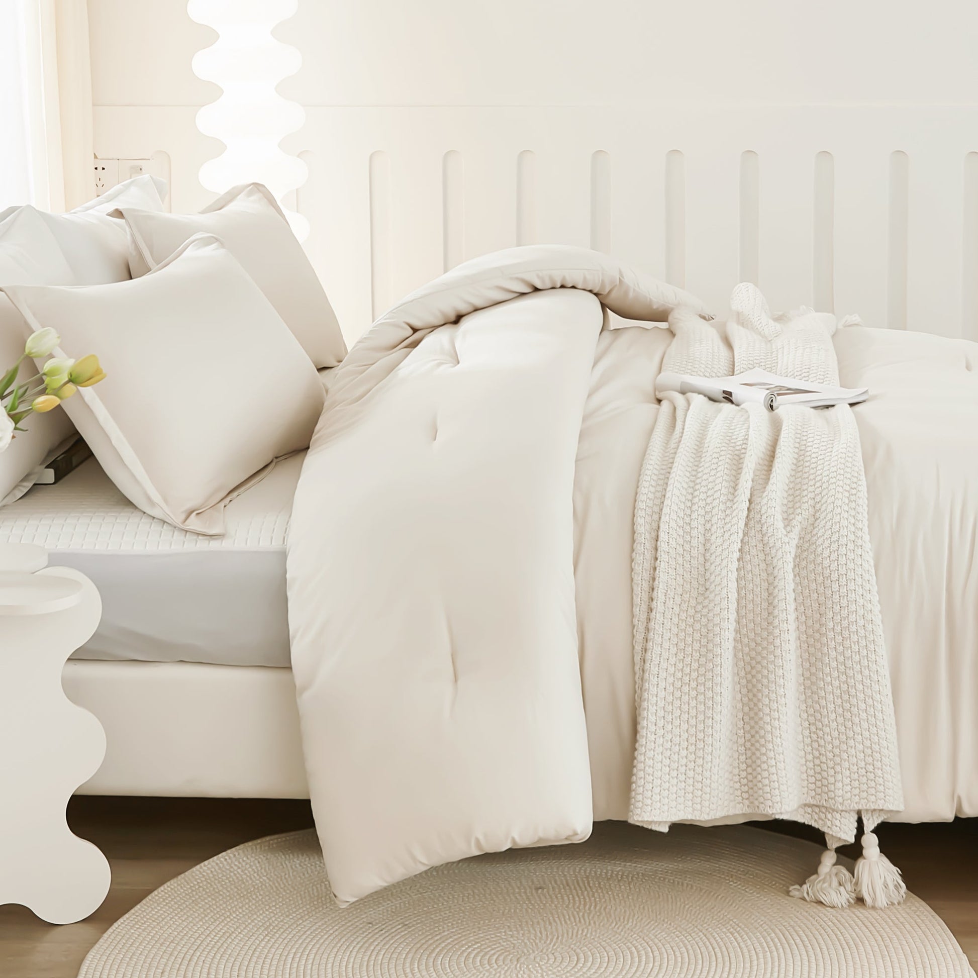 Lightweight Solid Down Alternative 3 Pieces Comforters Sets - LITANIKA