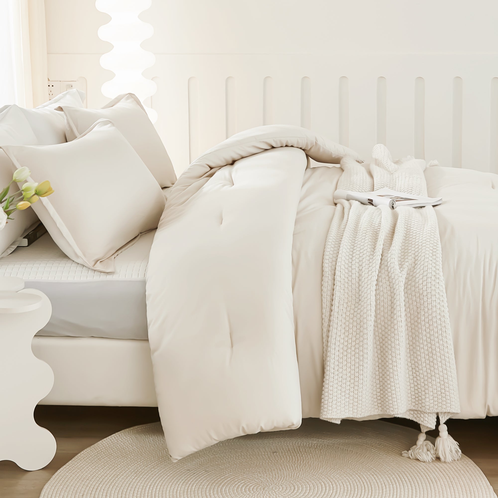 Lightweight Solid Down Alternative 3 Pieces Comforters Sets - LITANIKA