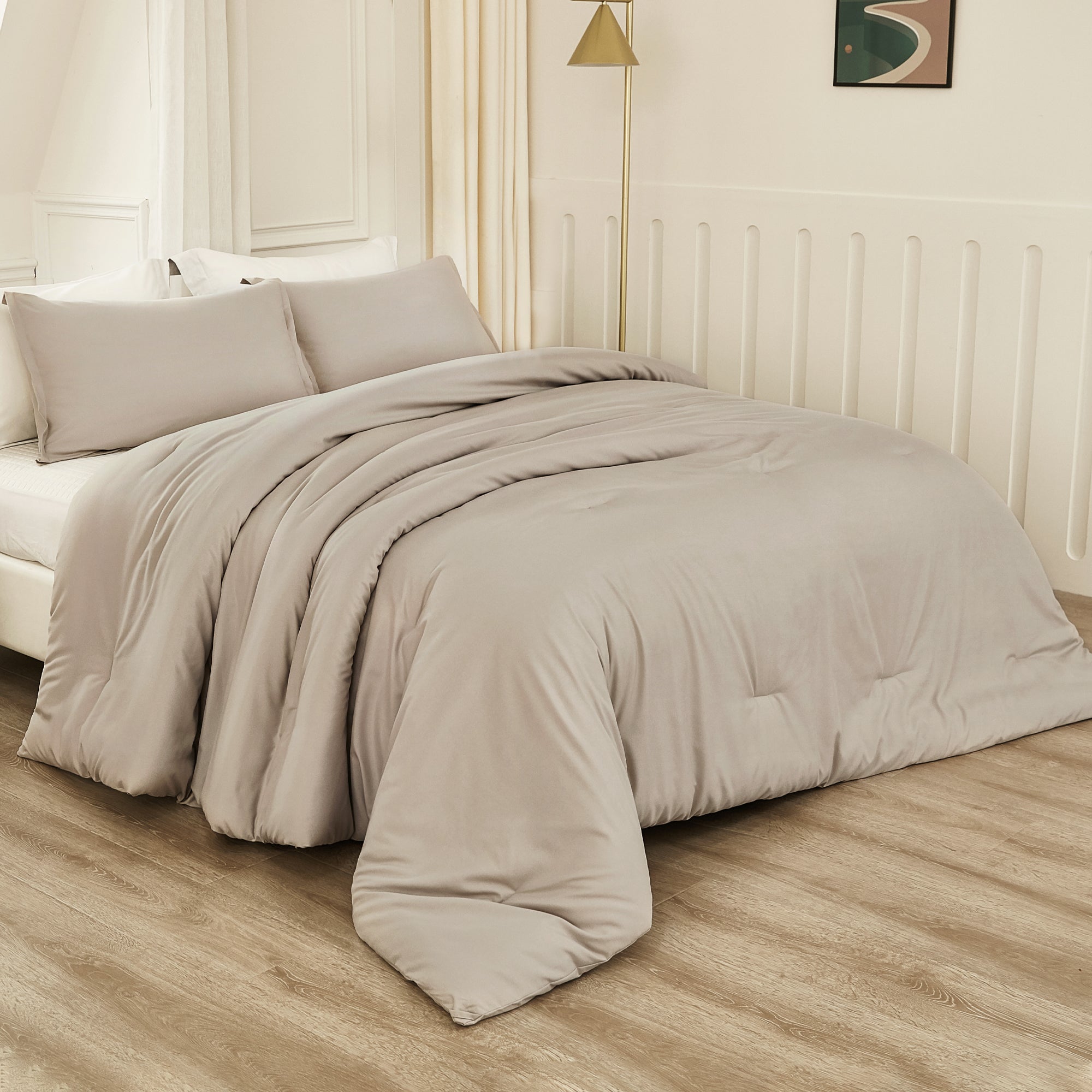 Lightweight Solid Down Alternative 3 Pieces Comforters Sets - LITANIKA