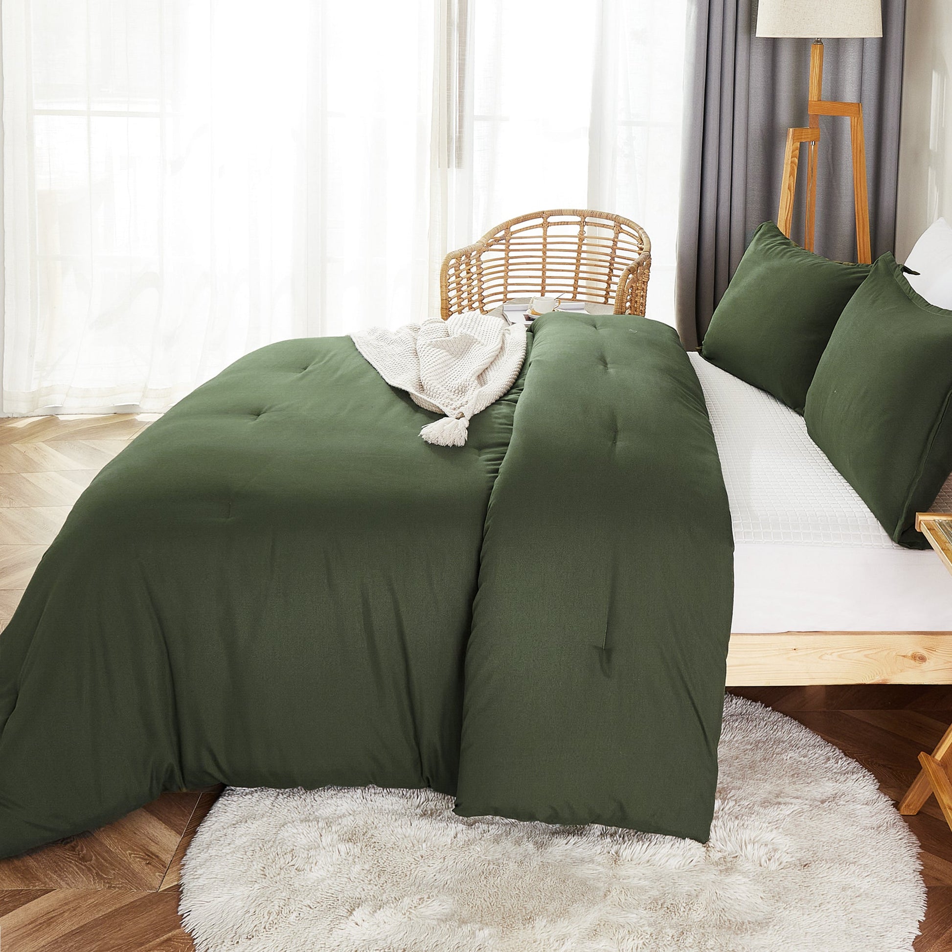 Lightweight Solid Down Alternative 3 Pieces Comforters Sets - LITANIKA