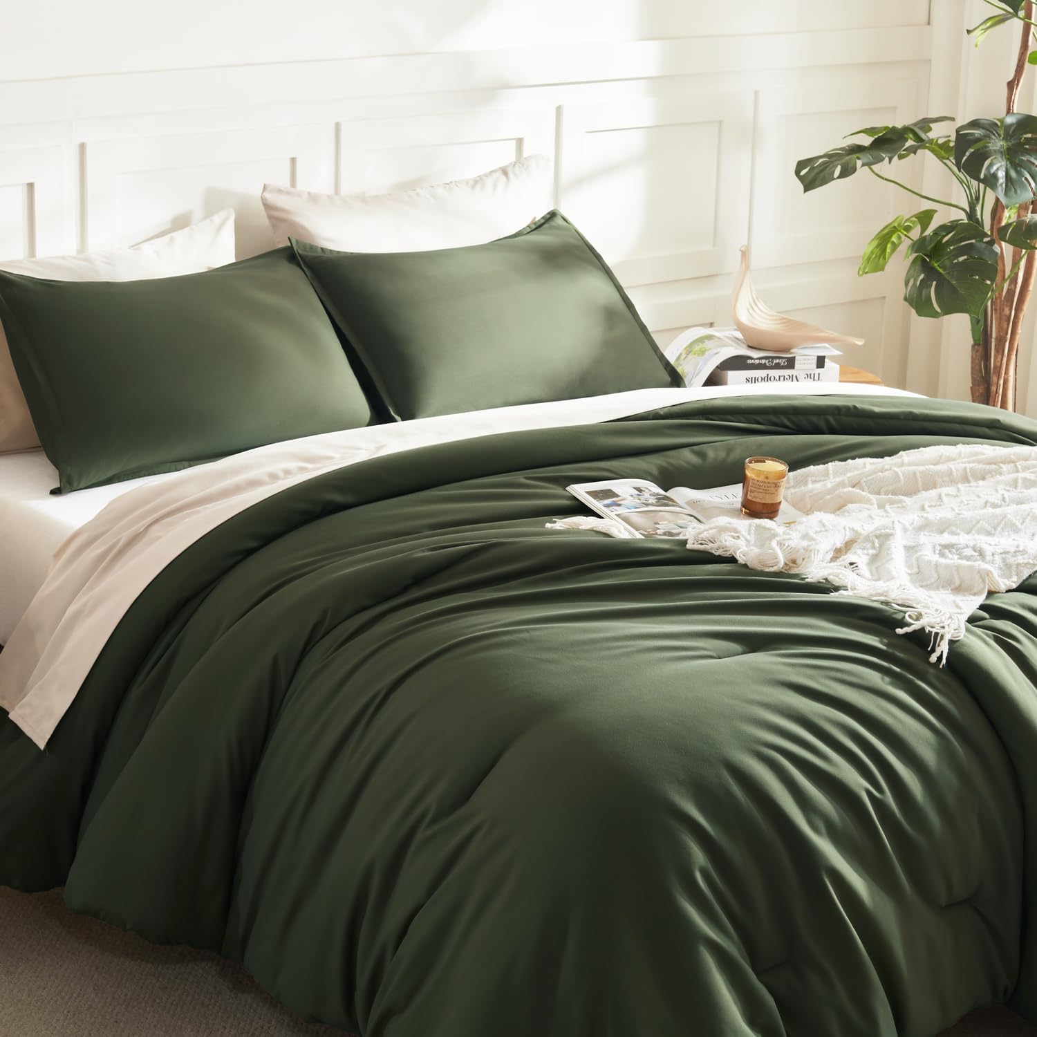 Litanika lightweight solid down alternative 3-piece comforter bedding set with soft, breathable fabric and cozy design.
