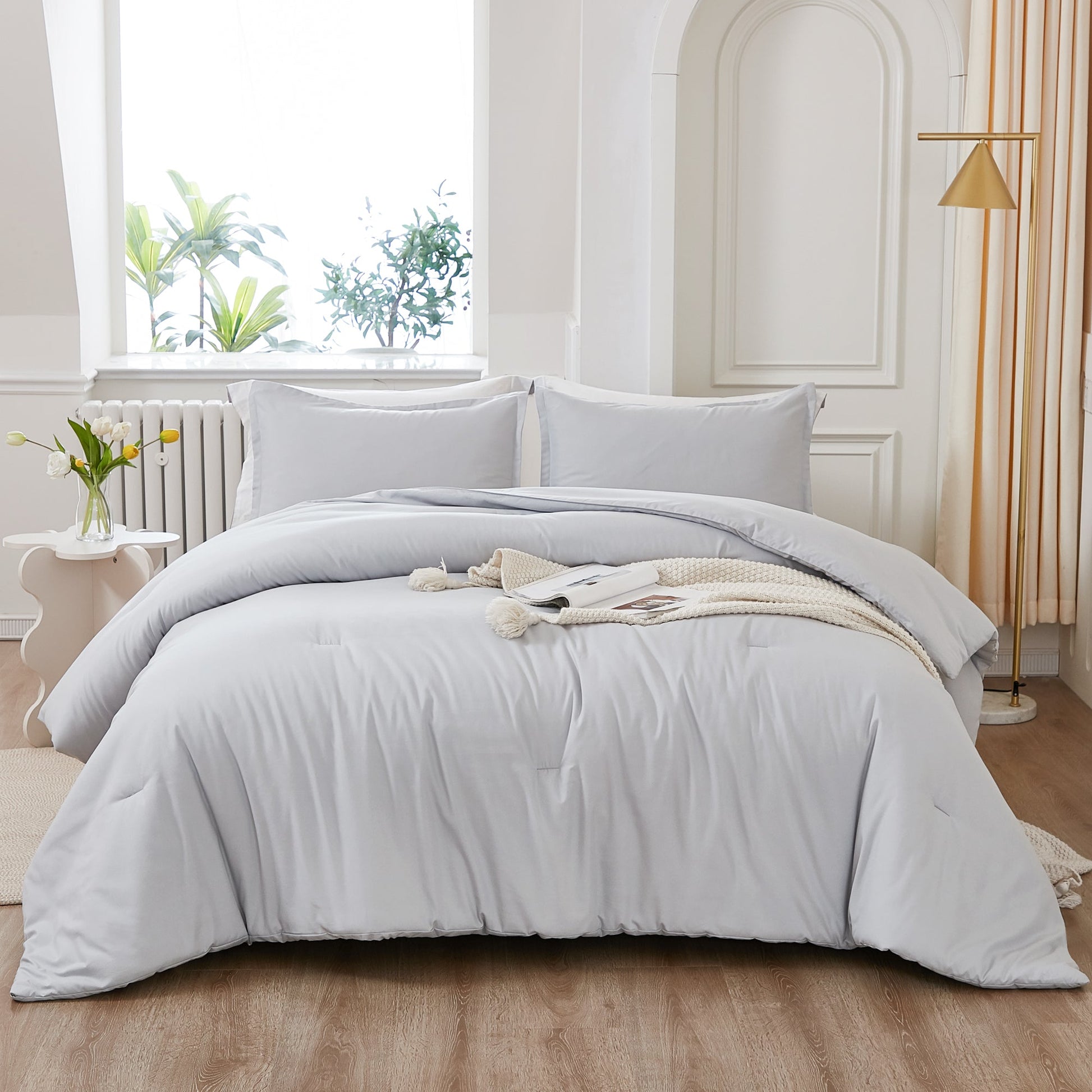 Lightweight Solid Down Alternative 3 Pieces Comforters Sets - LITANIKA