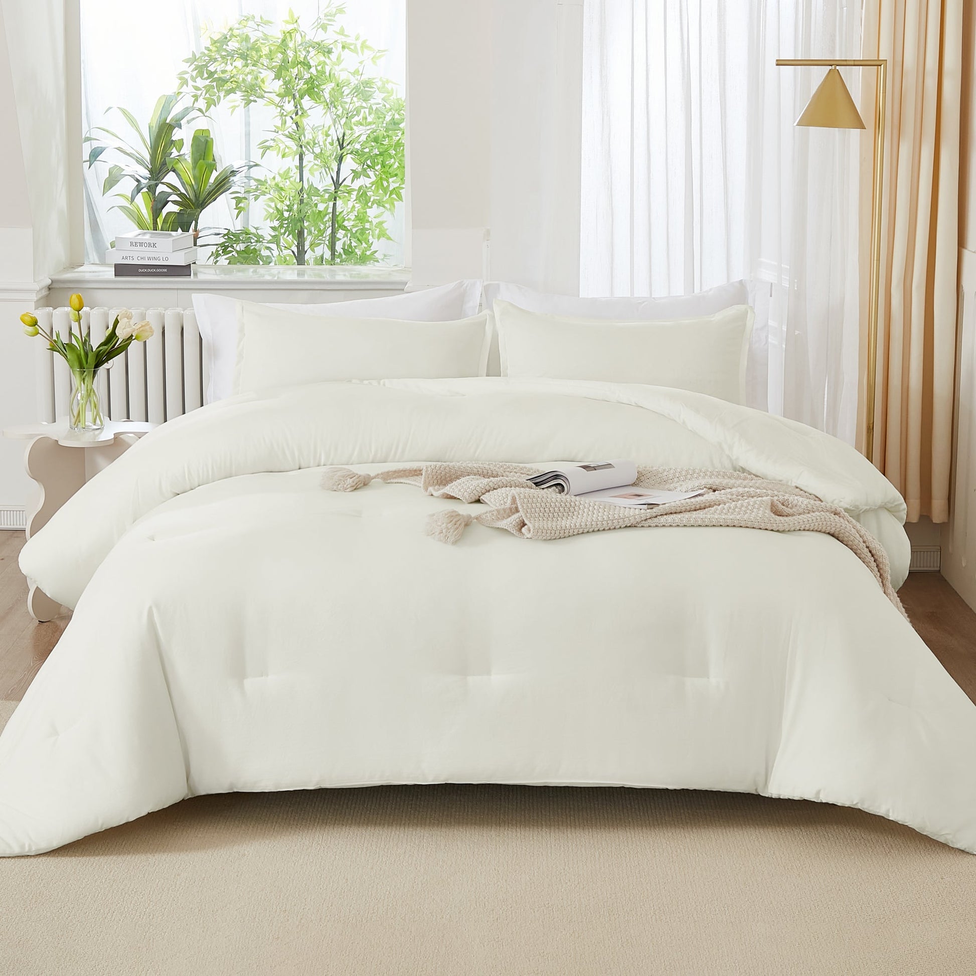 Lightweight Solid Down Alternative 3 Pieces Comforters Sets - LITANIKA