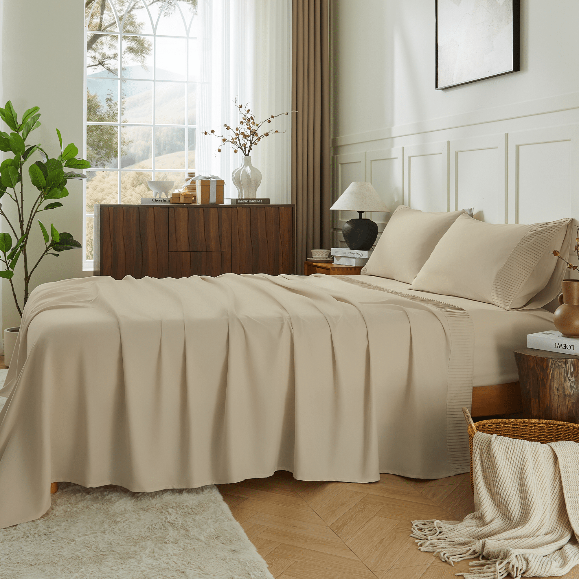 Luxury Breathable & Cooling Super Soft 4 Pieces Sheets Set - LITANIKA