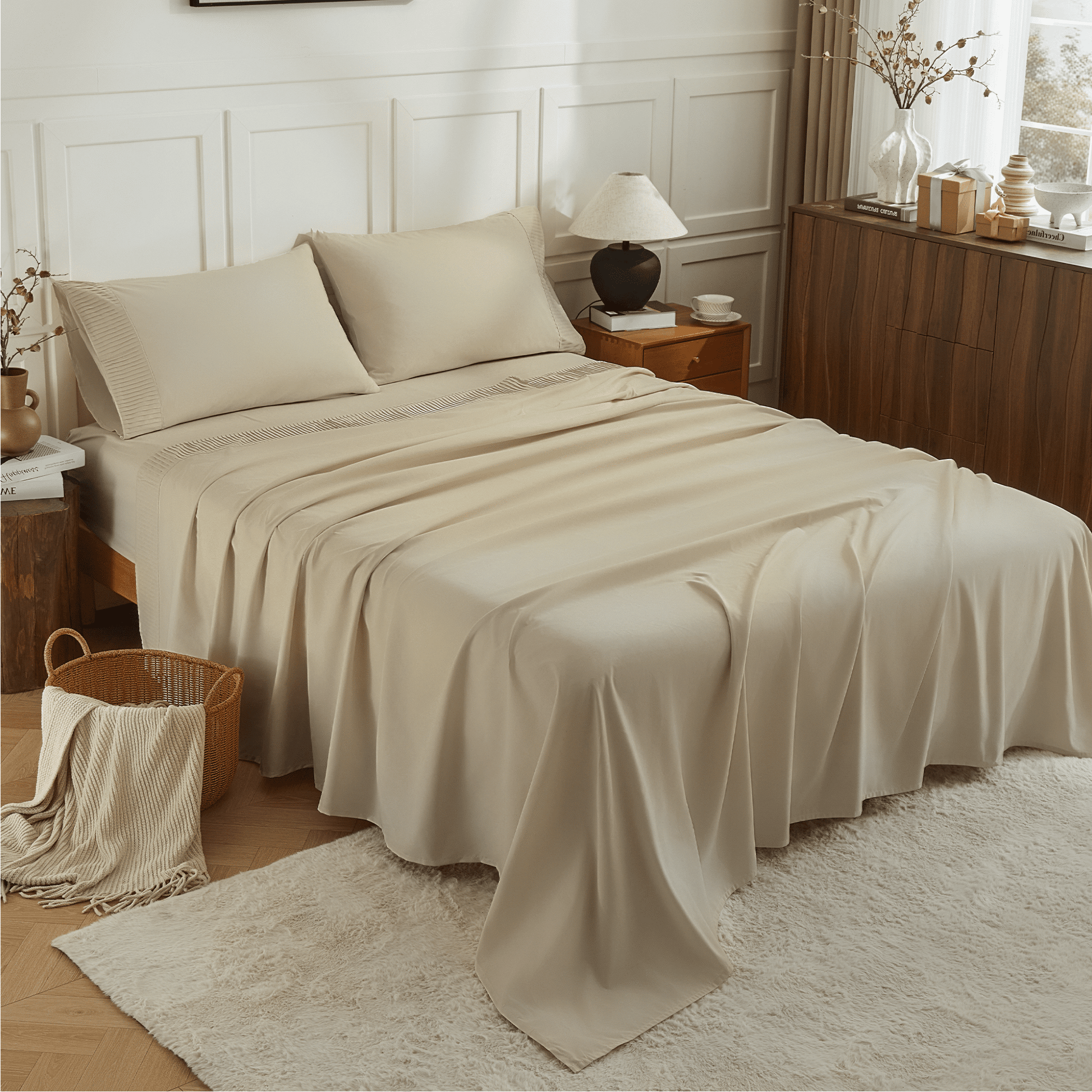 Luxury Breathable & Cooling Super Soft 4 Pieces Sheets Set - LITANIKA