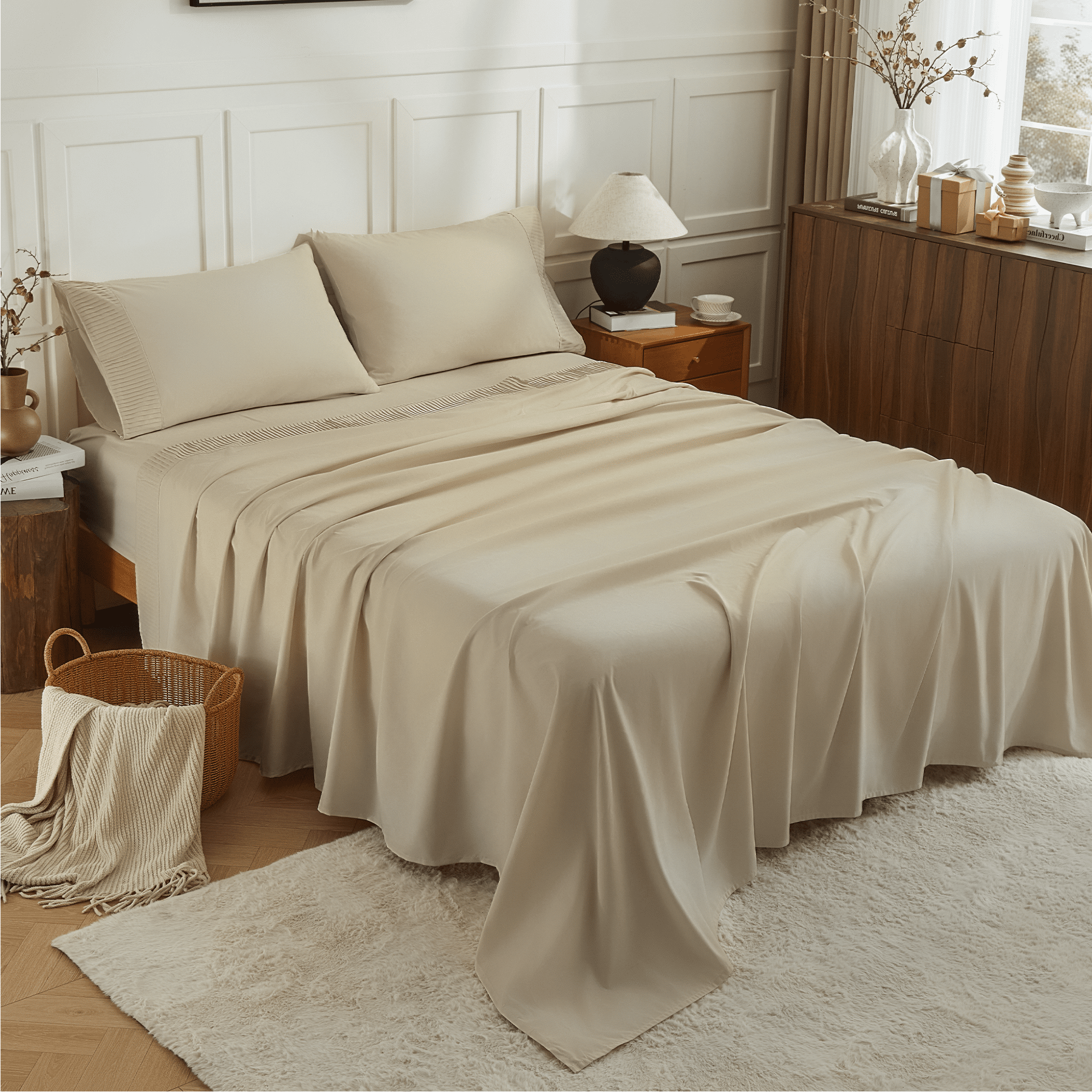 Luxury Breathable & Cooling Super Soft 4 Pieces Sheets Set - LITANIKA