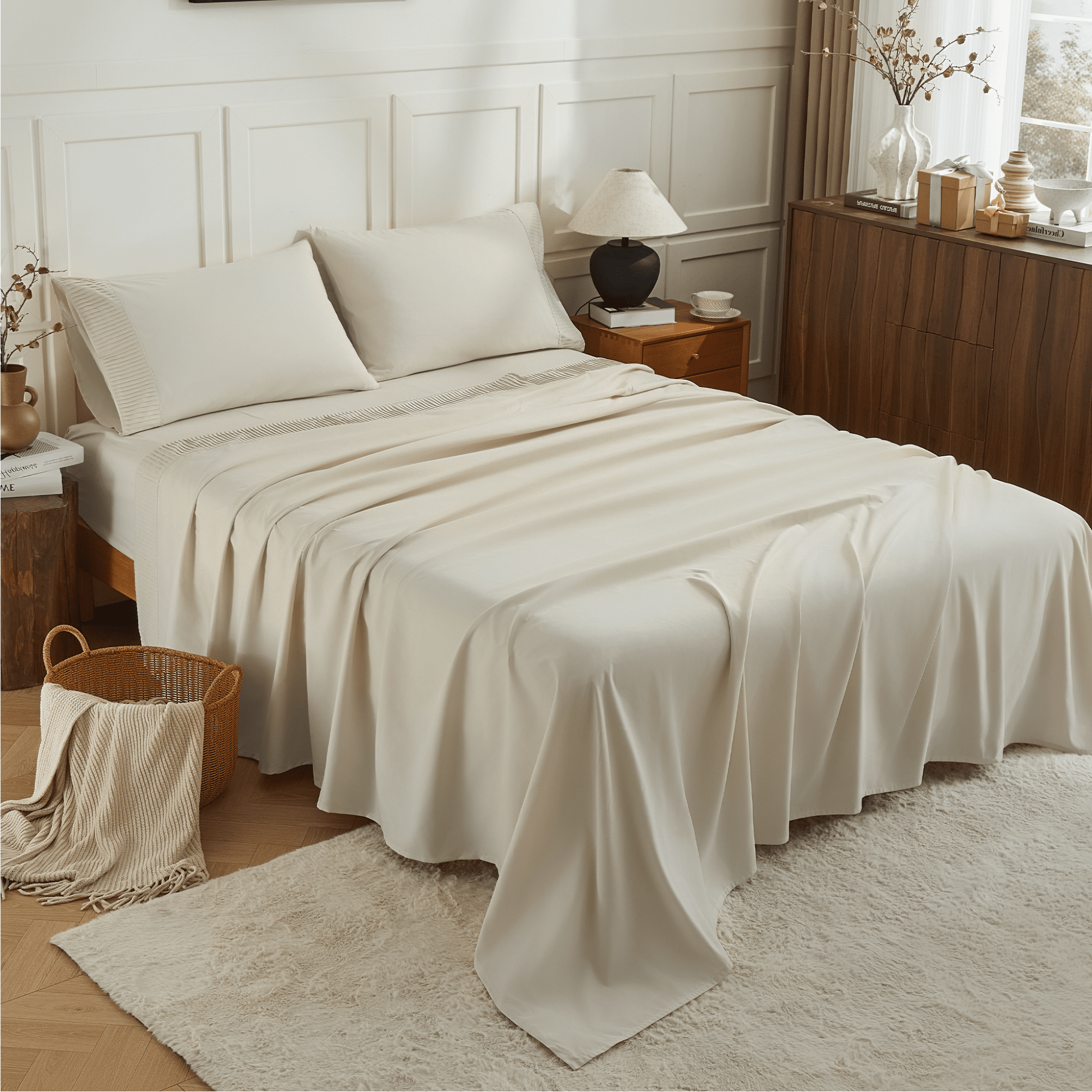 Luxury Breathable & Cooling Super Soft 4 Pieces Sheets Set - LITANIKA