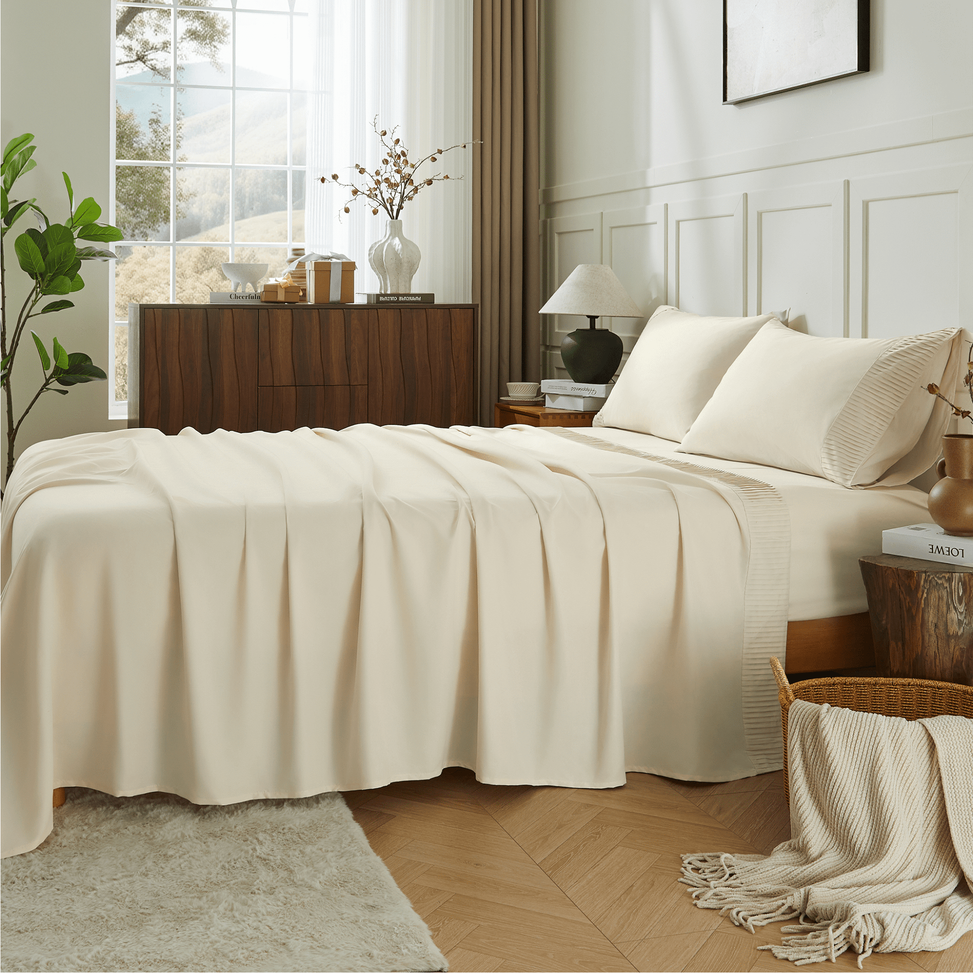 Luxury Breathable & Cooling Super Soft 4 Pieces Sheets Set - LITANIKA