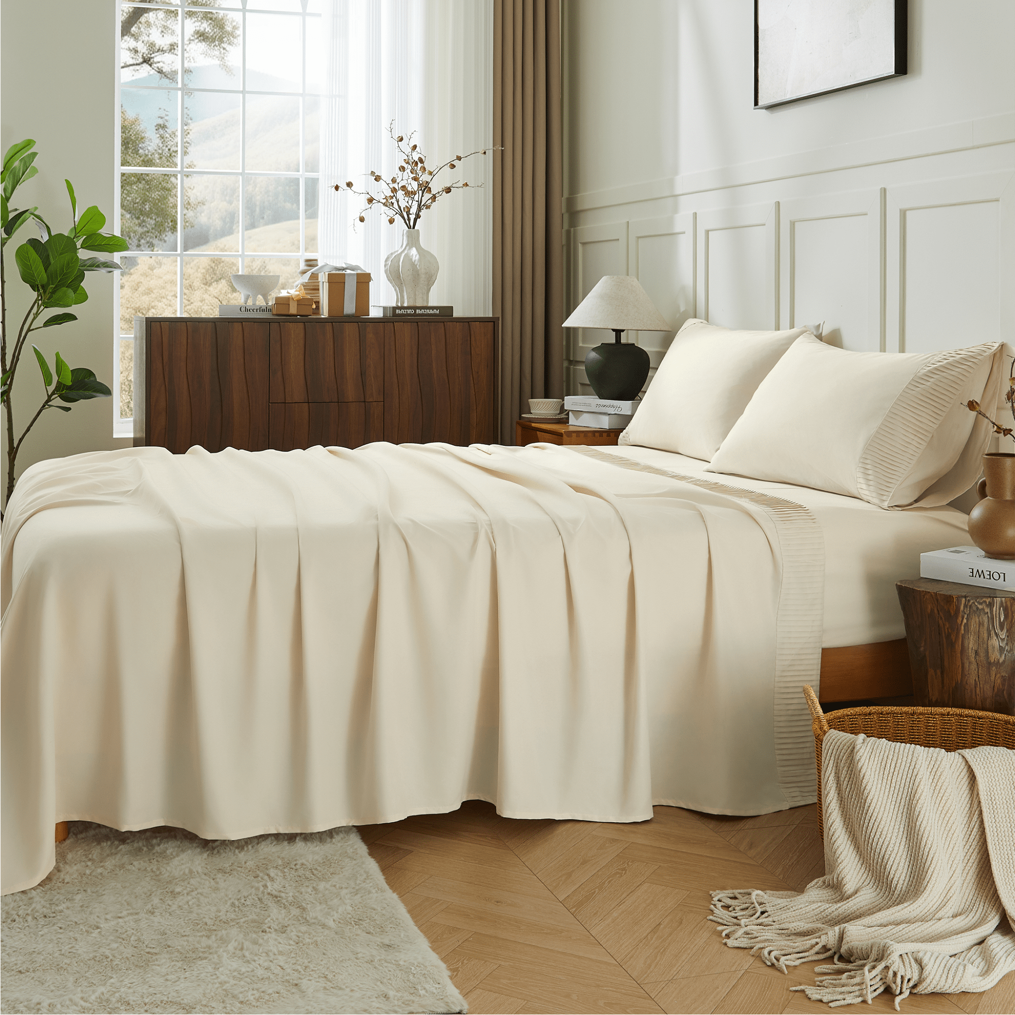 Luxury Breathable & Cooling Super Soft 4 Pieces Sheets Set - LITANIKA