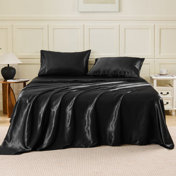 Luxury Satin Solid 4-Piece Sheet Set - LITANIKA