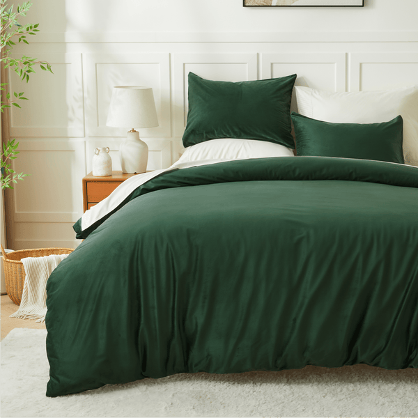 Luxury textured modern flannel duvet cover by Litanika, showcasing soft, cozy bedding with a stylish, contemporary design.