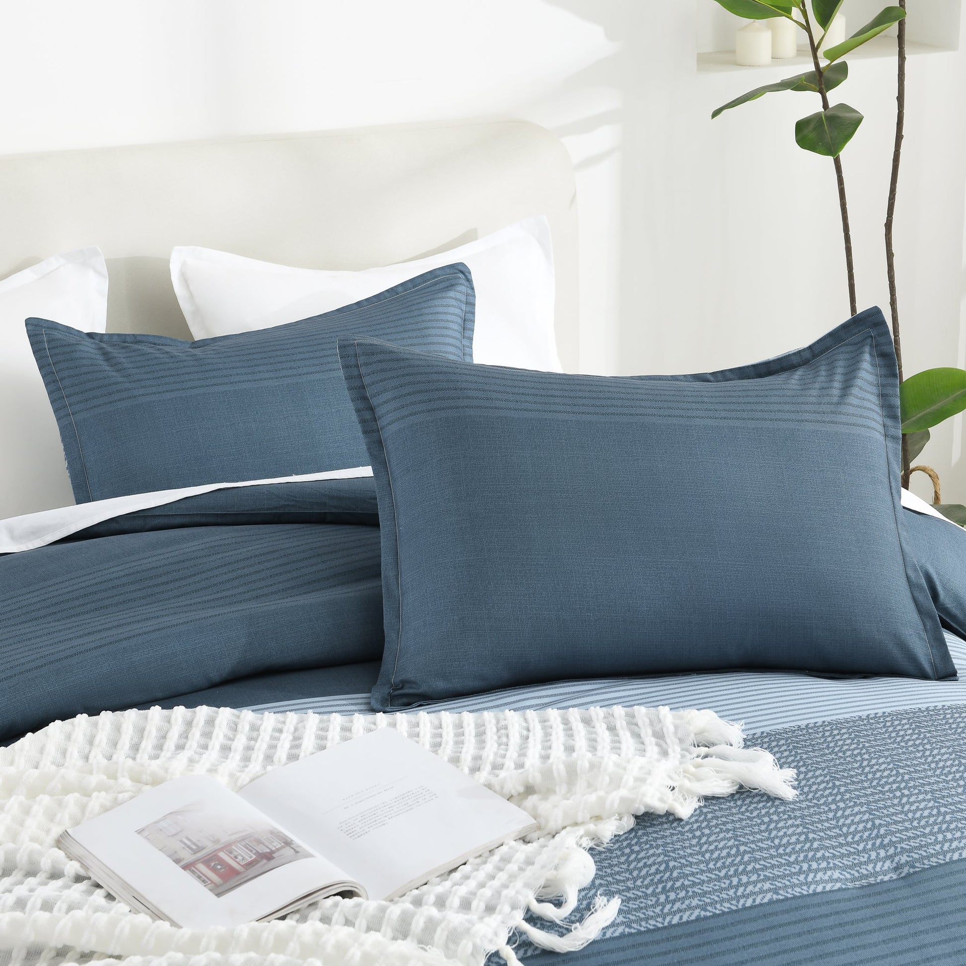 Multicolor Stripe Lightweight Down Alternative 3 Pieces Comforter Set - LITANIKA